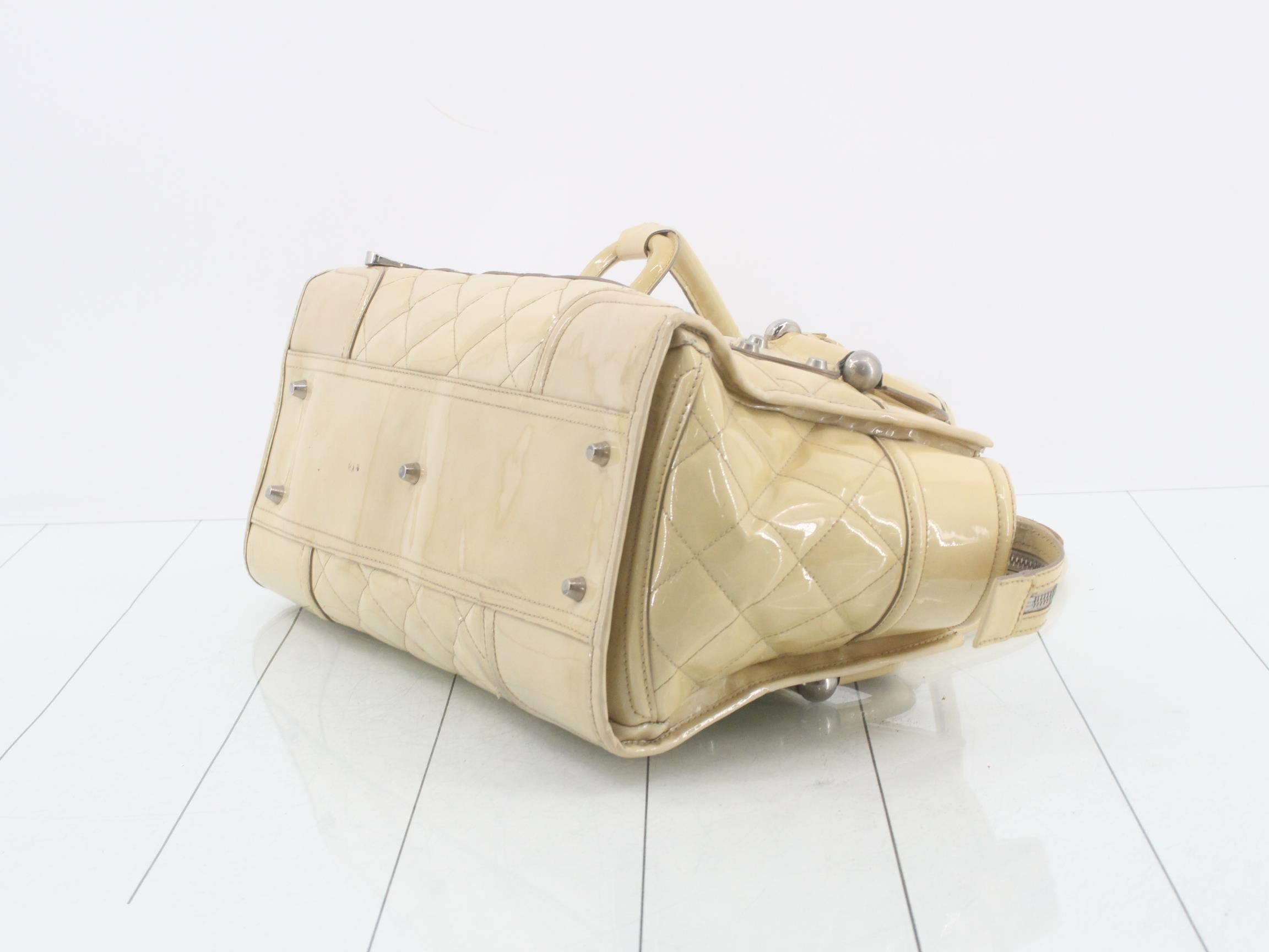 Yellow enamel handbag — view 6