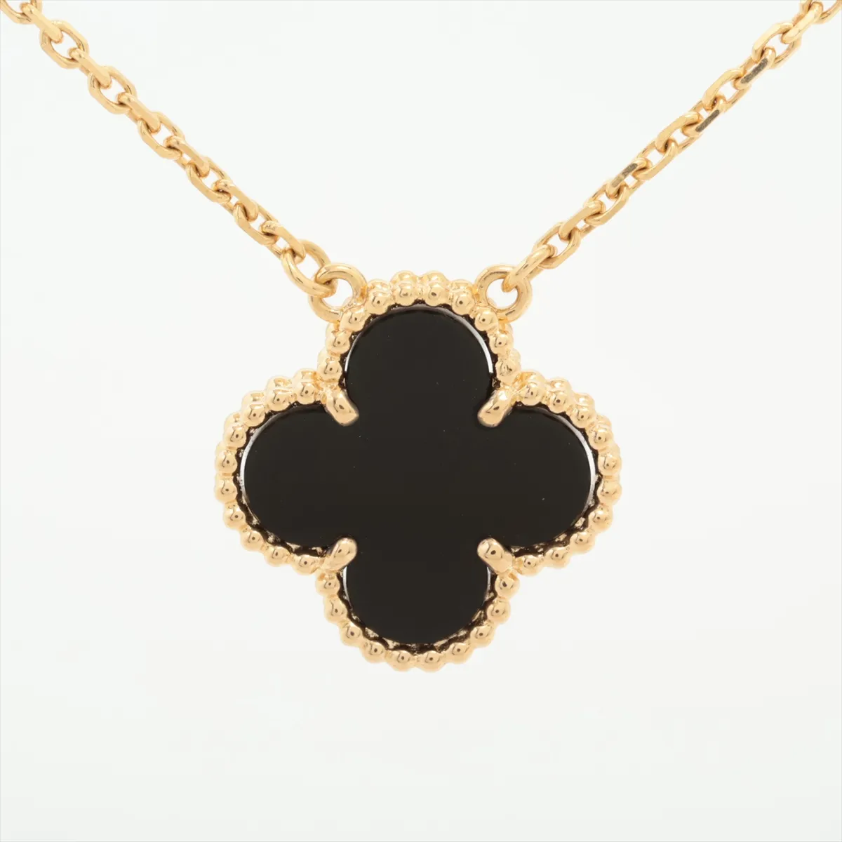 Vintage Alhambra Onyx Necklace 750 (Yellow Gold) 5.3g JE349405 — view 2