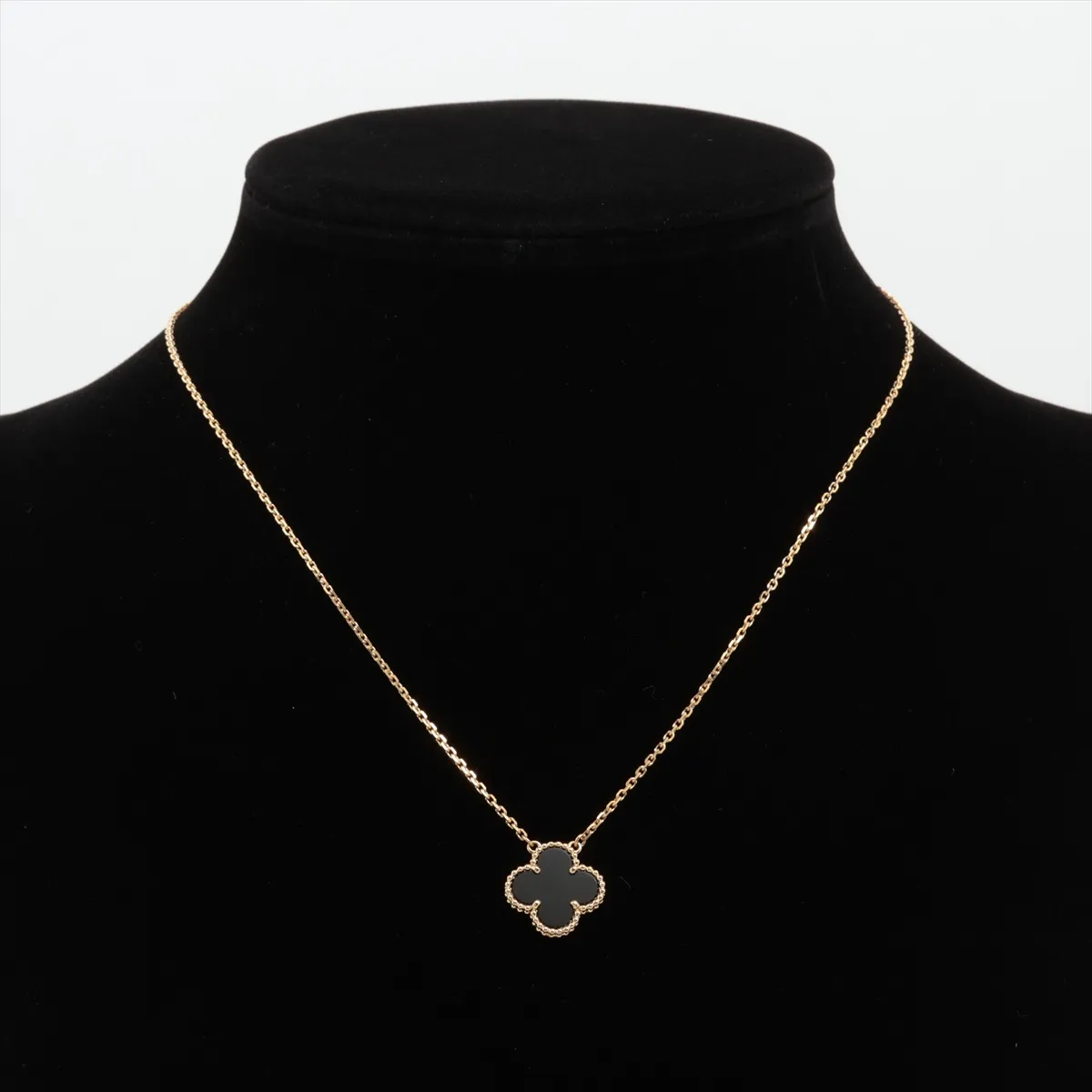 Vintage Alhambra Onyx Necklace 750 (Yellow Gold) 5.3g JE349405 — view 5