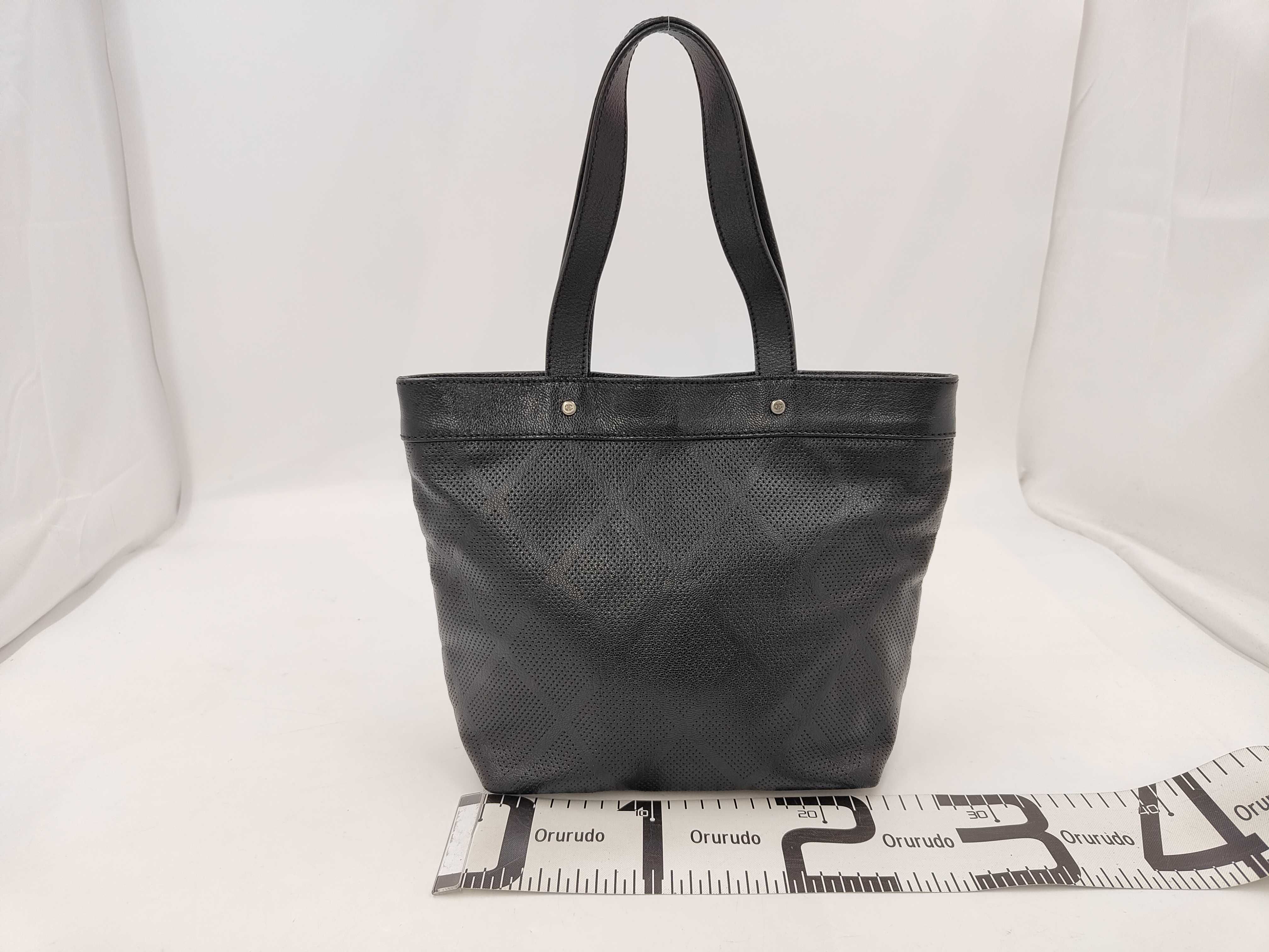 Perforated Tote Bag Leather Black Handbag — view 2