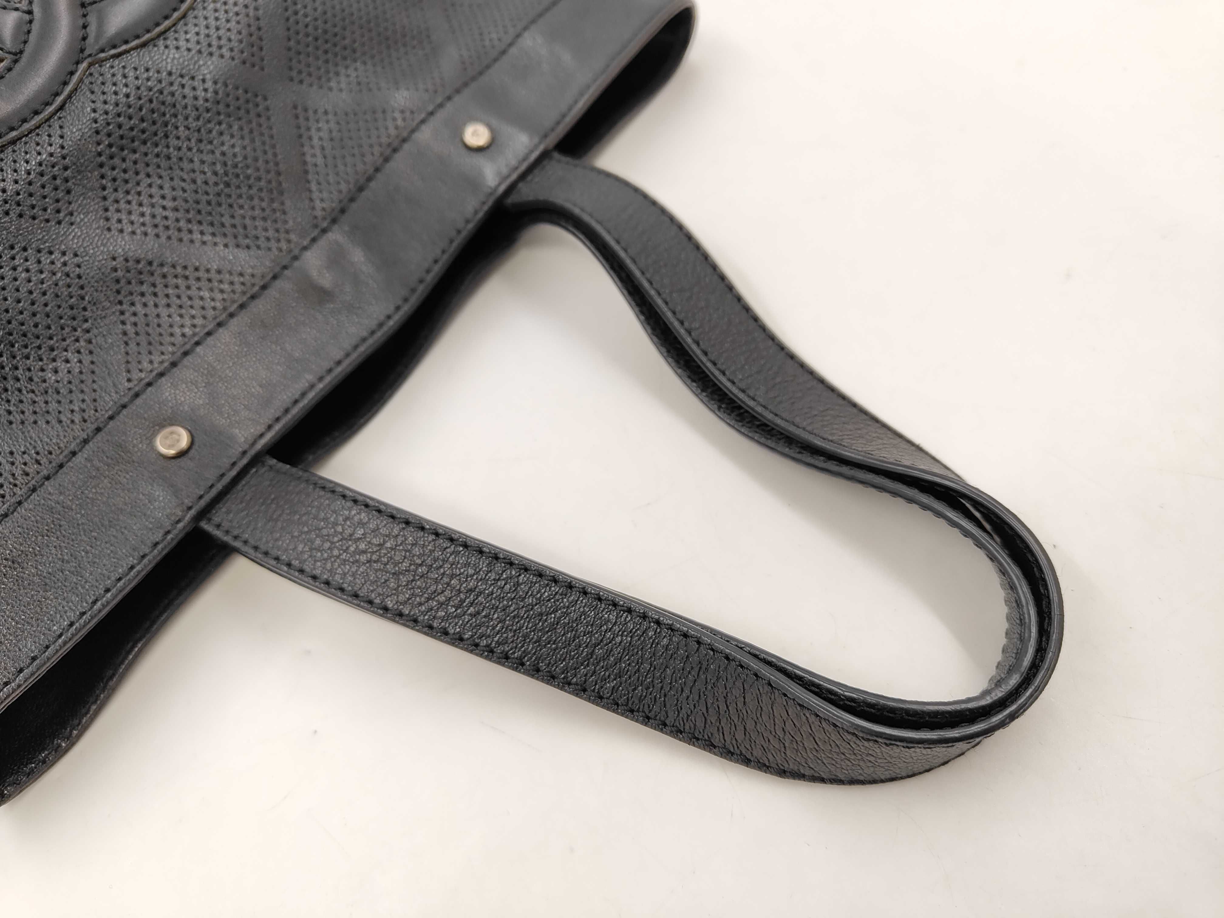 Perforated Tote Bag Leather Black Handbag — view 4