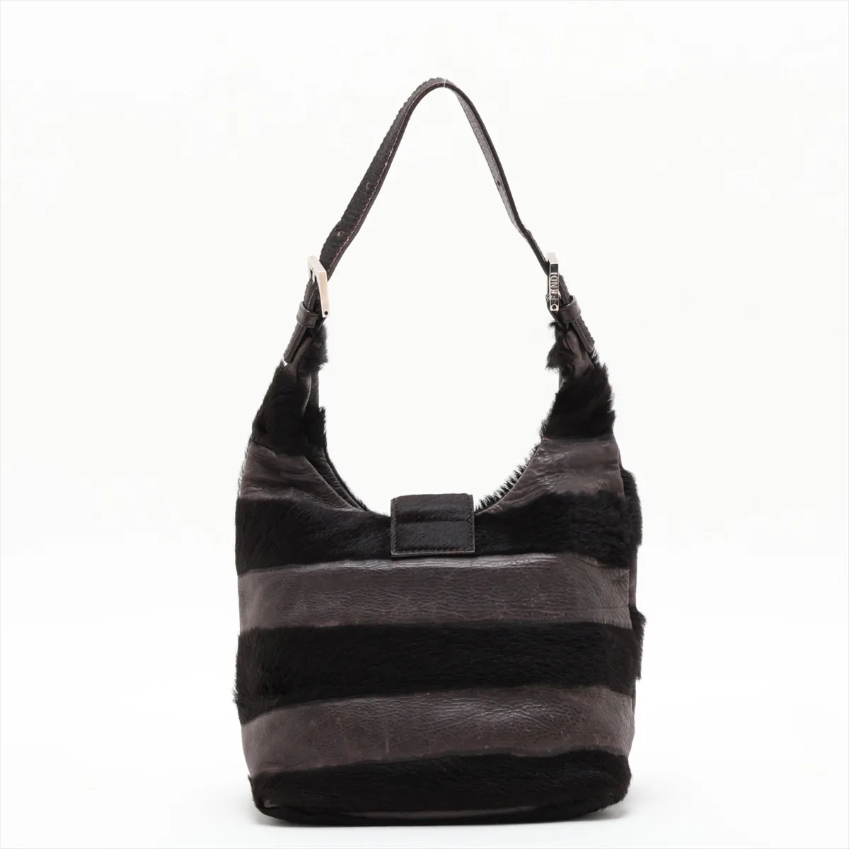 calfskin shoulder bag, brown — view 2