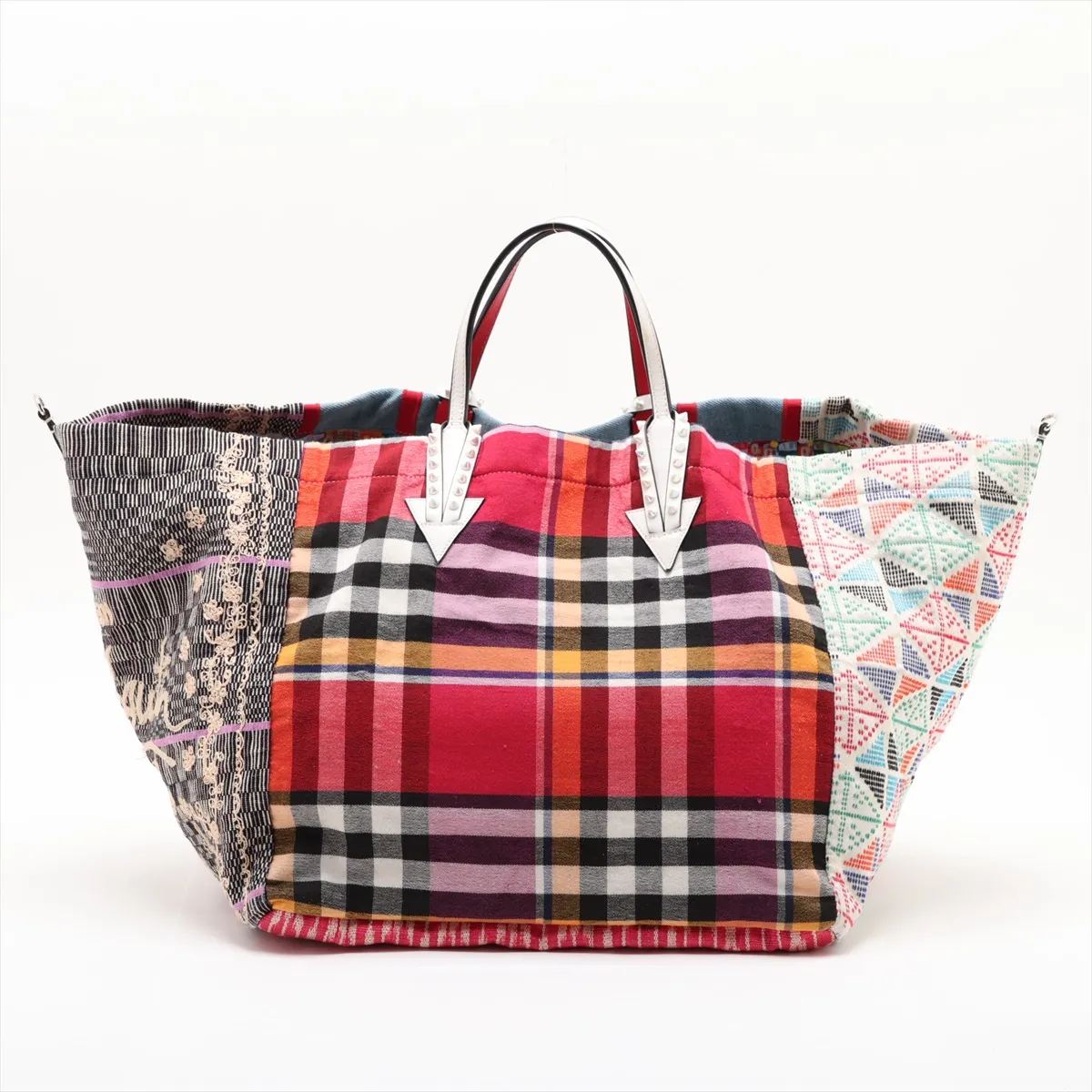 Manila Cabas Canvas x Leather 2-Way Tote Bag, Multicolor — view 2