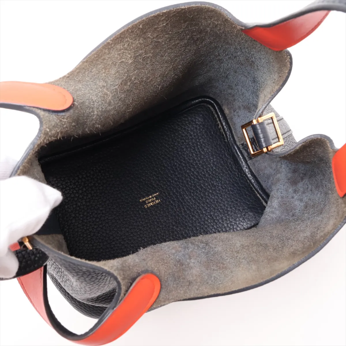 Hermès Picotin Lock 18 PM Eclat Taurillon Clemence x Veau Swift Blue Indigo x Orange Poppy Gold Hardware X: 2016 — view 7