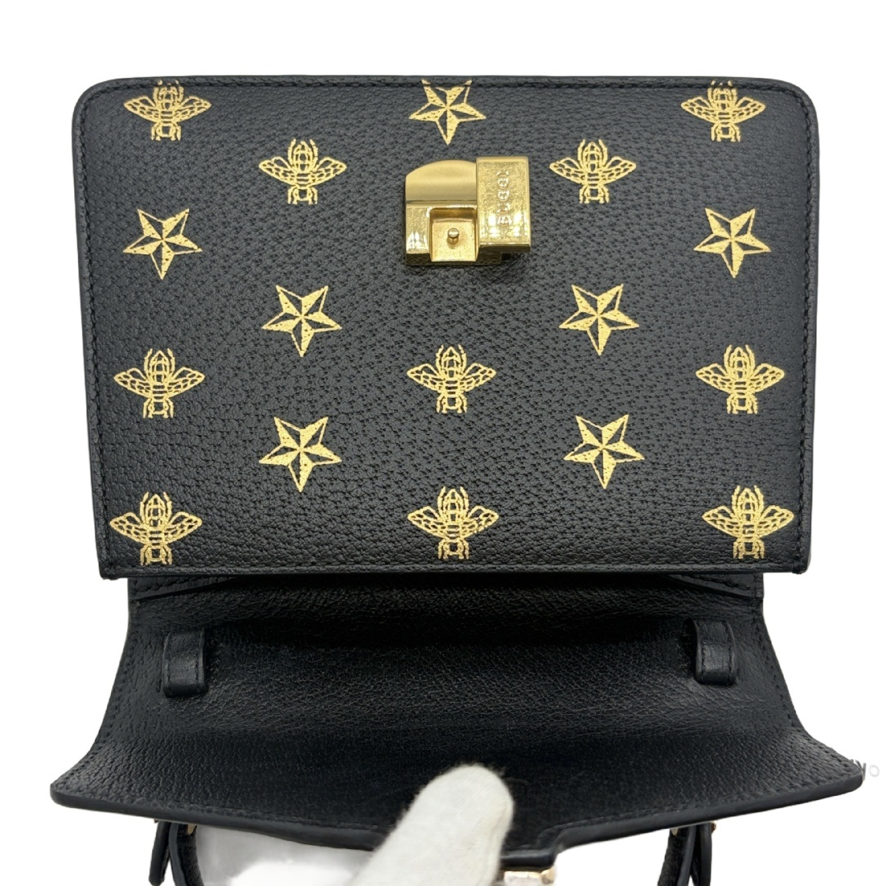 Sylvie Bee & Star Print Leather Top Handle Bag Handbag — view 10