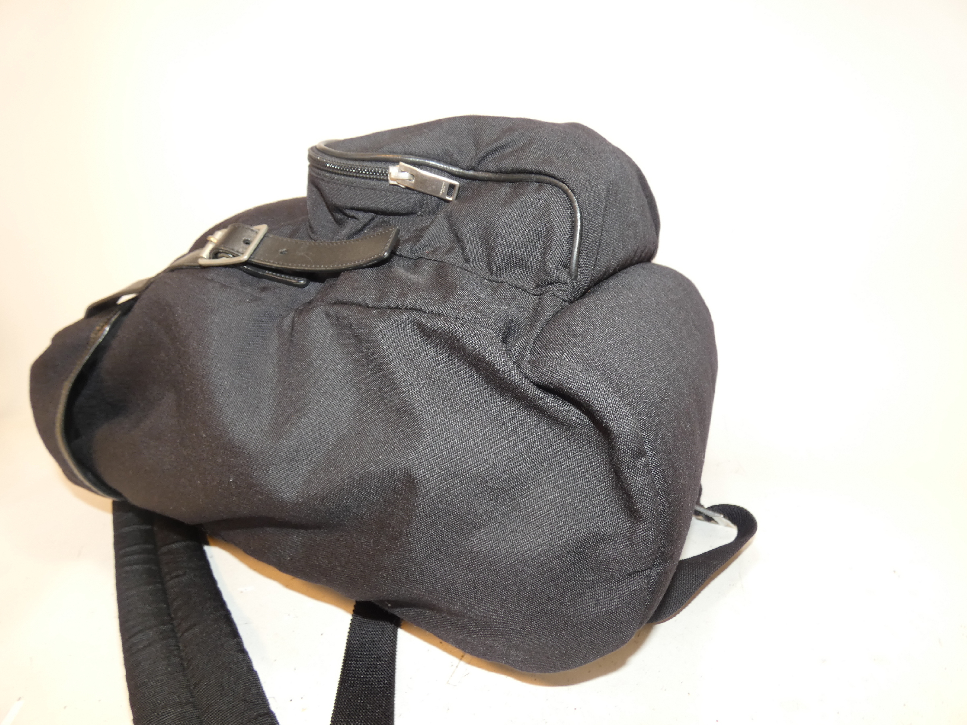 Canvas Leather Black Backpack — view 6