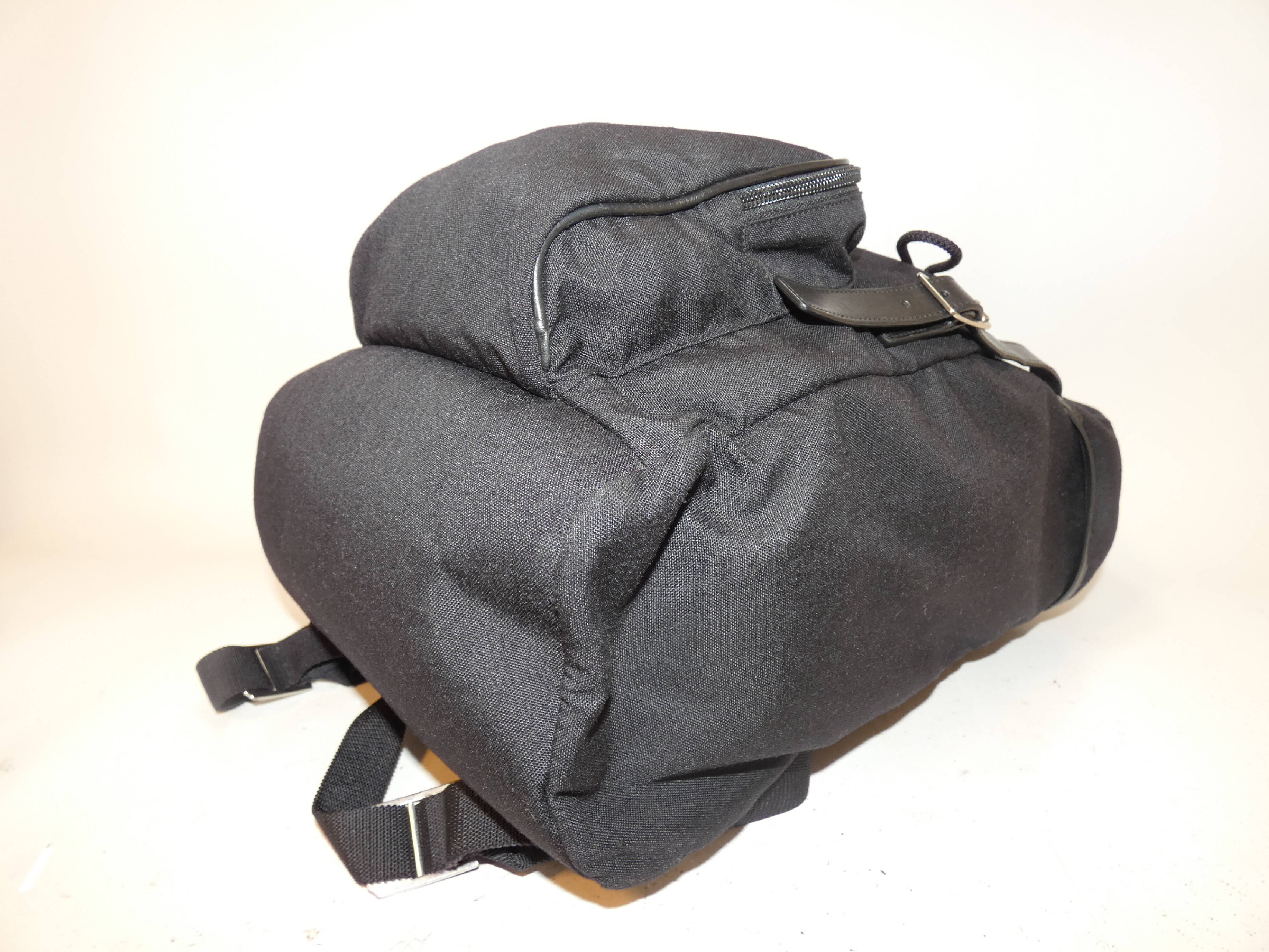 Canvas Leather Black Backpack — view 7