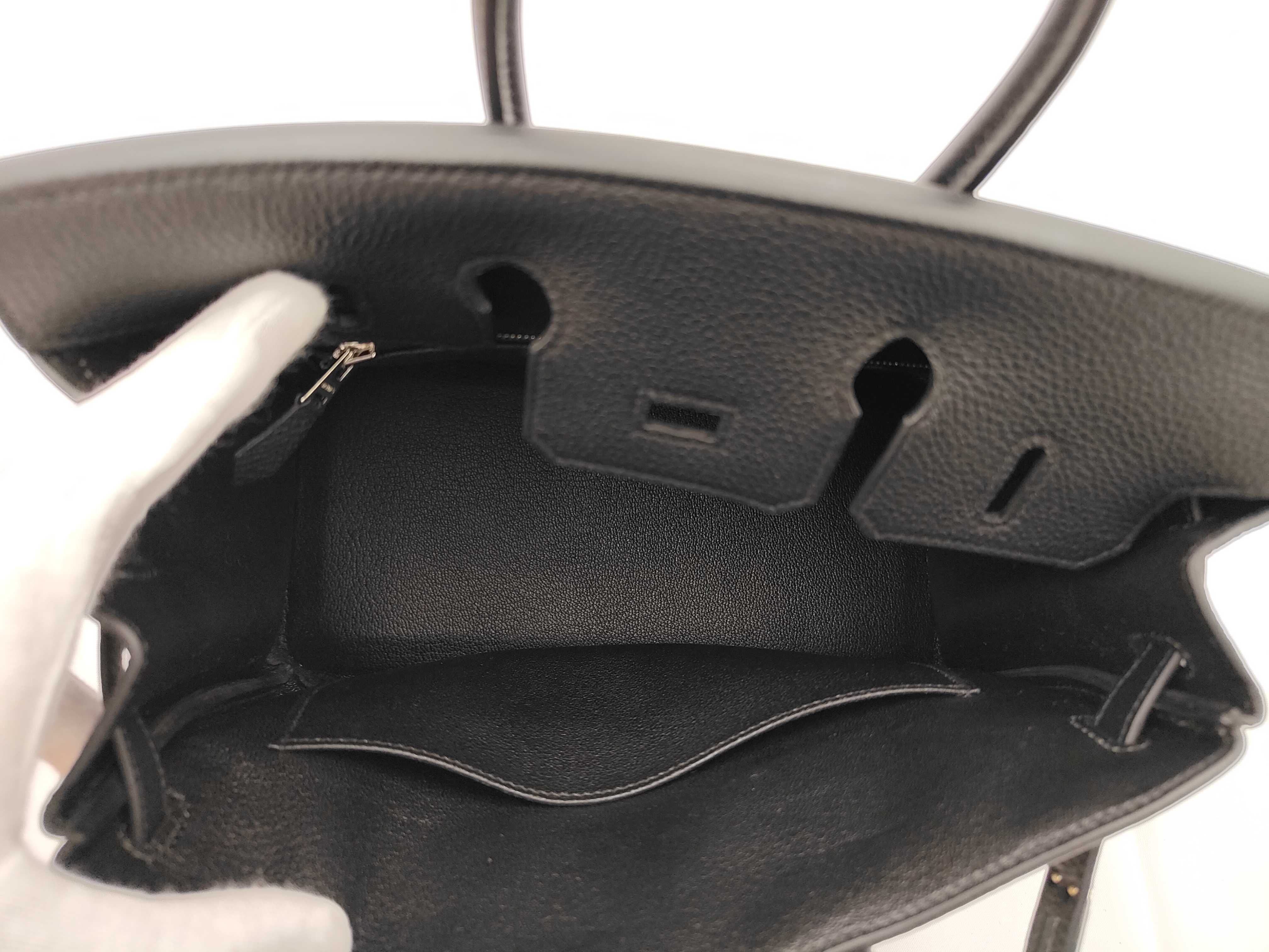 Birkin 25 Black Silver Hardware G Stamp Handbag — view 11