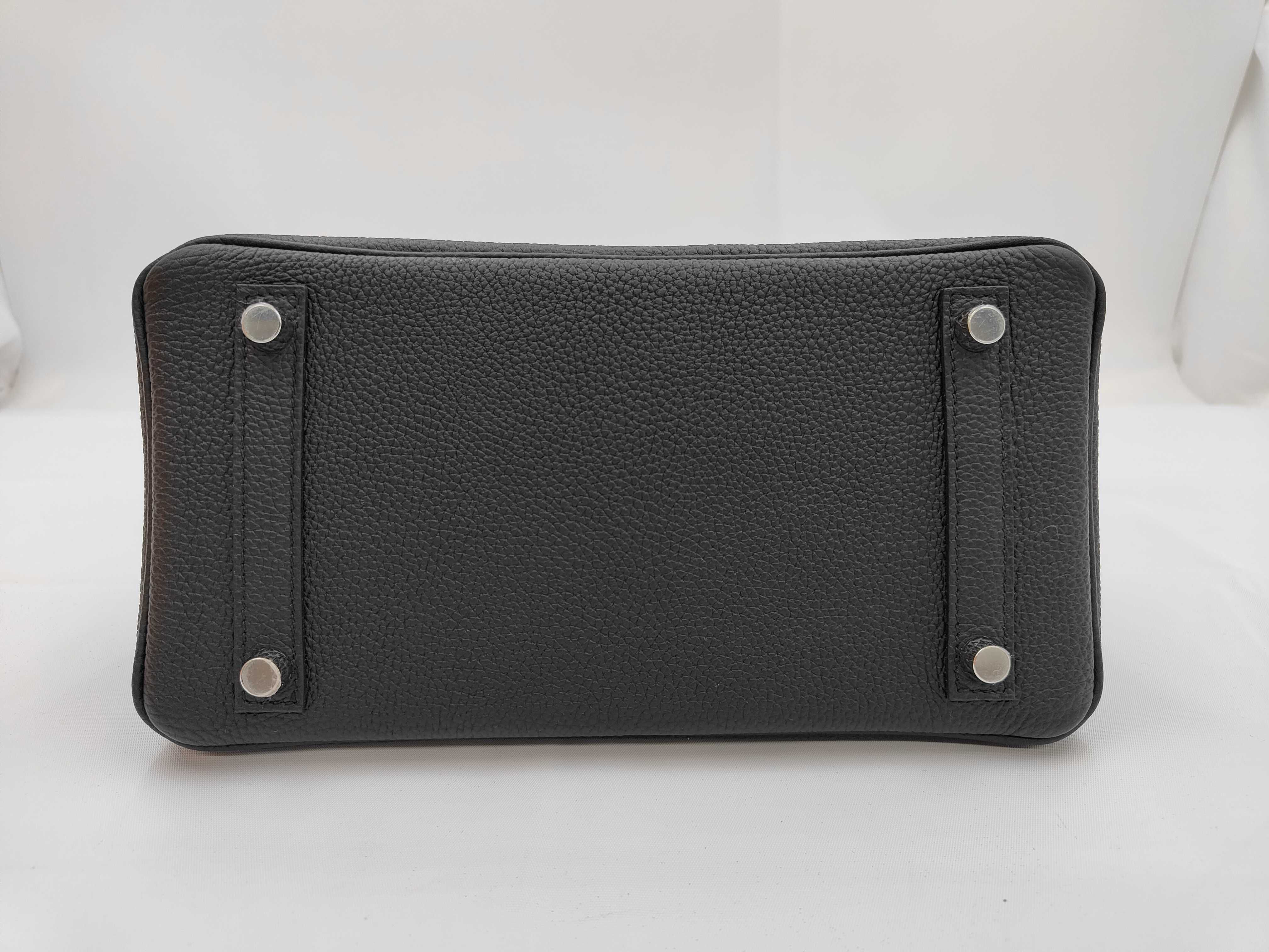 Birkin 25 Black Silver Hardware G Stamp Handbag — view 5