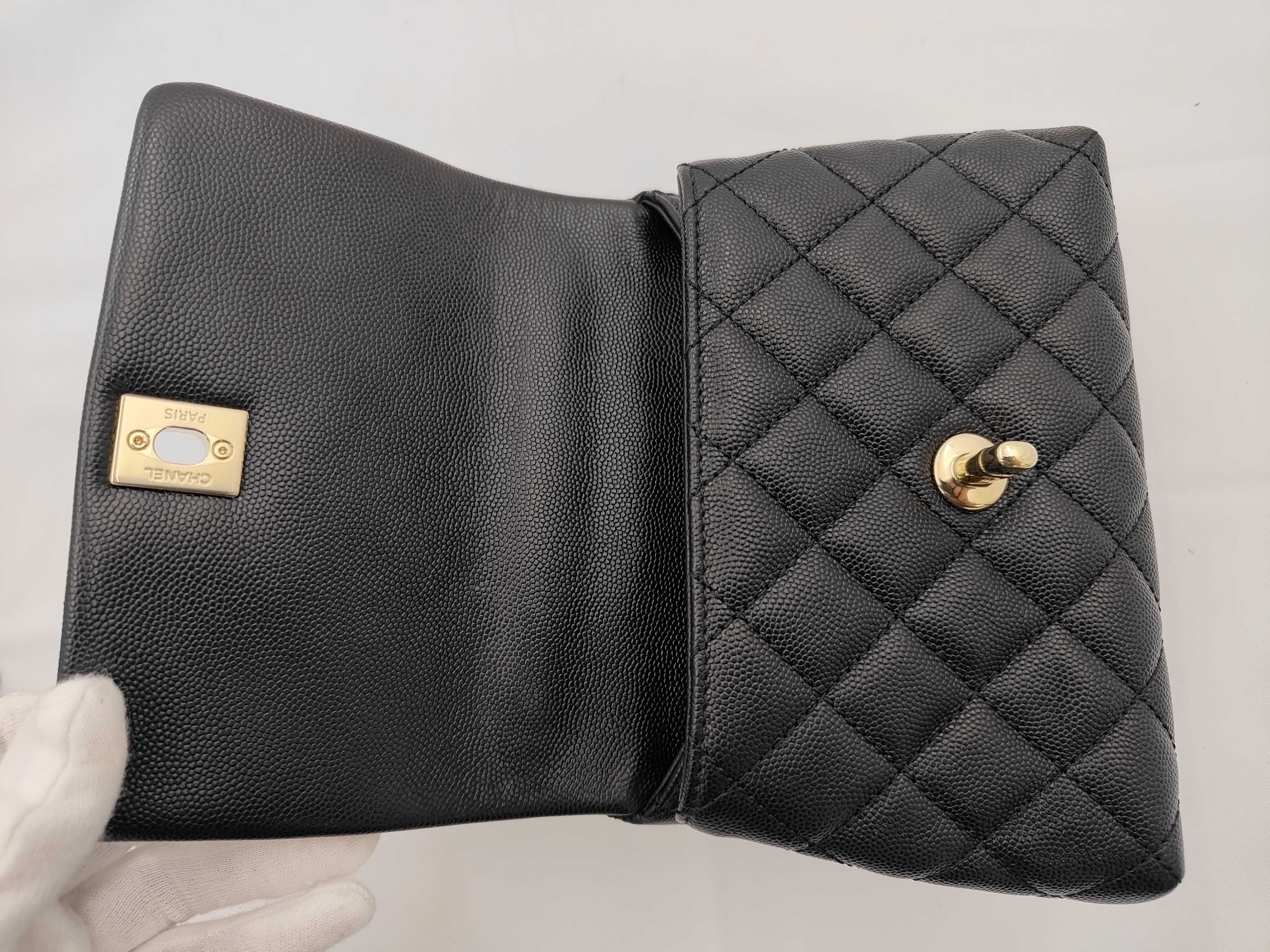 Matelassé Coco Handle XXS Caviar Leather Black Gold Hardware 30 Series Handbag — view 13