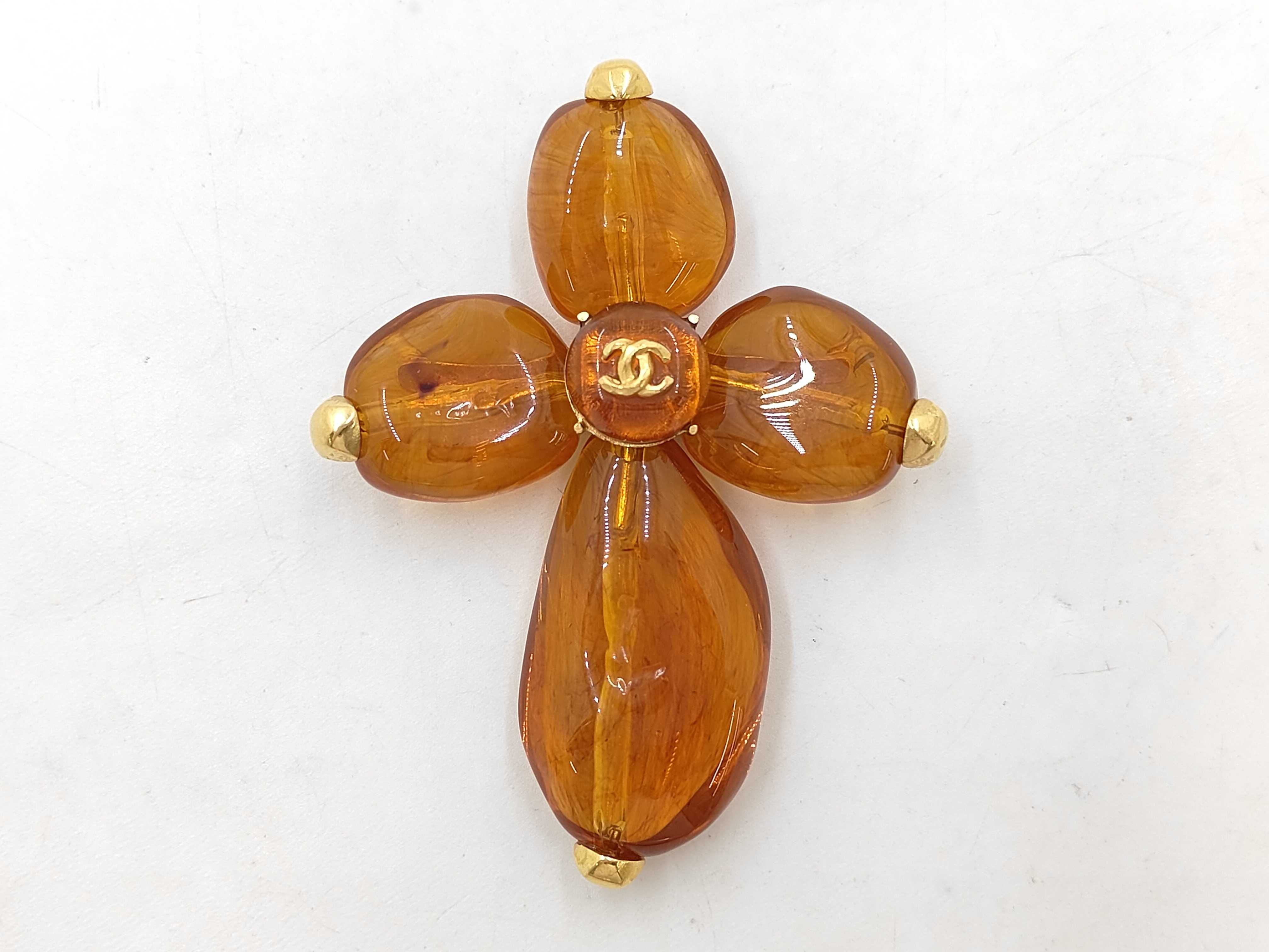Coco Mark Cross Brooch 99P with Colored Stones