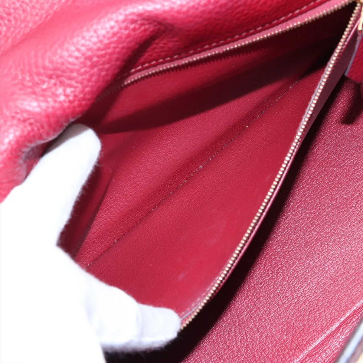 [Individually wrapped] Hermes Kelly 28 LeTourne Taurillon Clemence Rouge Vif Gold hardware Engraved unclear — view 9