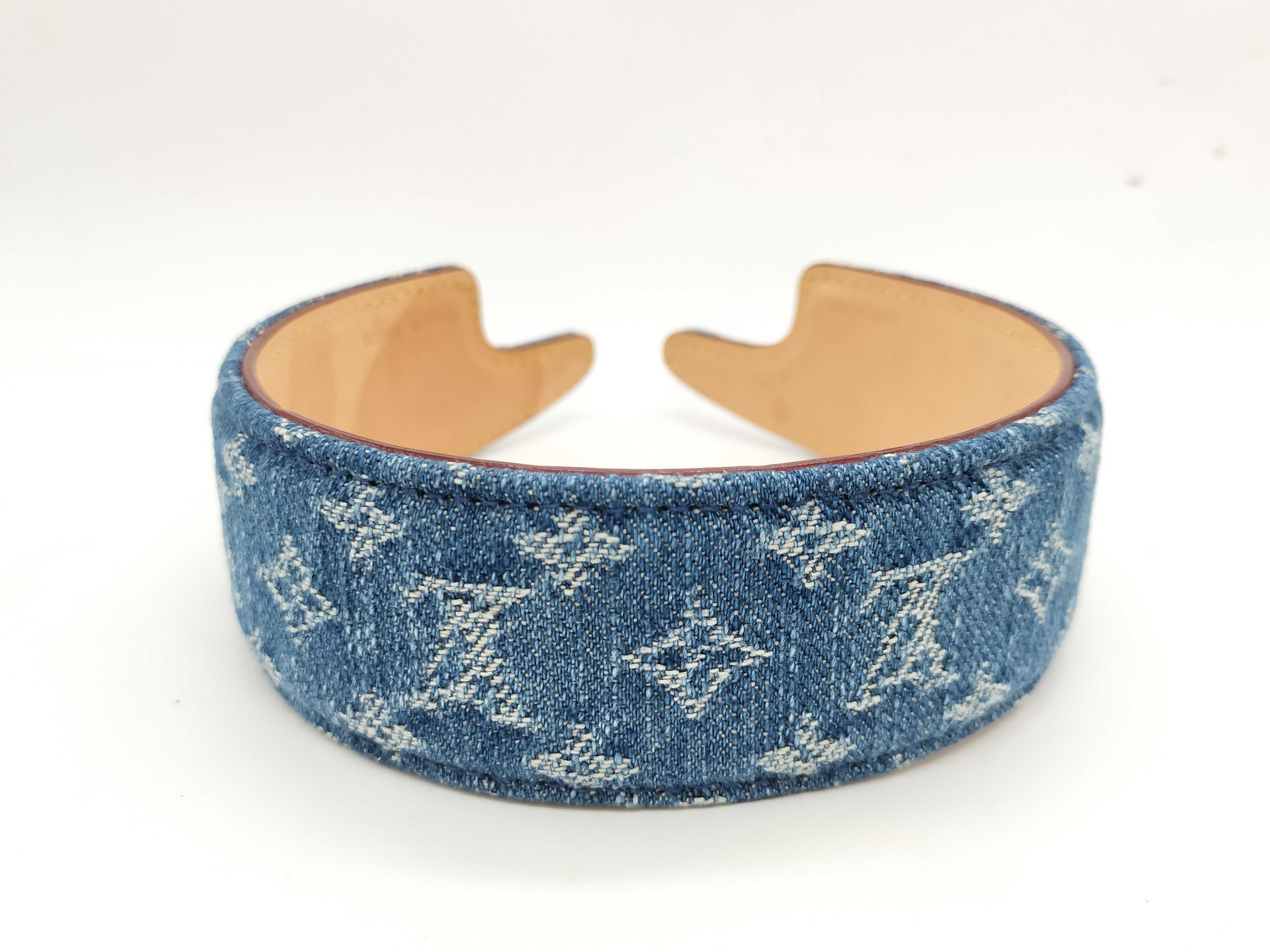Monogram Denim Outline Headband - Excellent Condition Hair Accessory — view 3