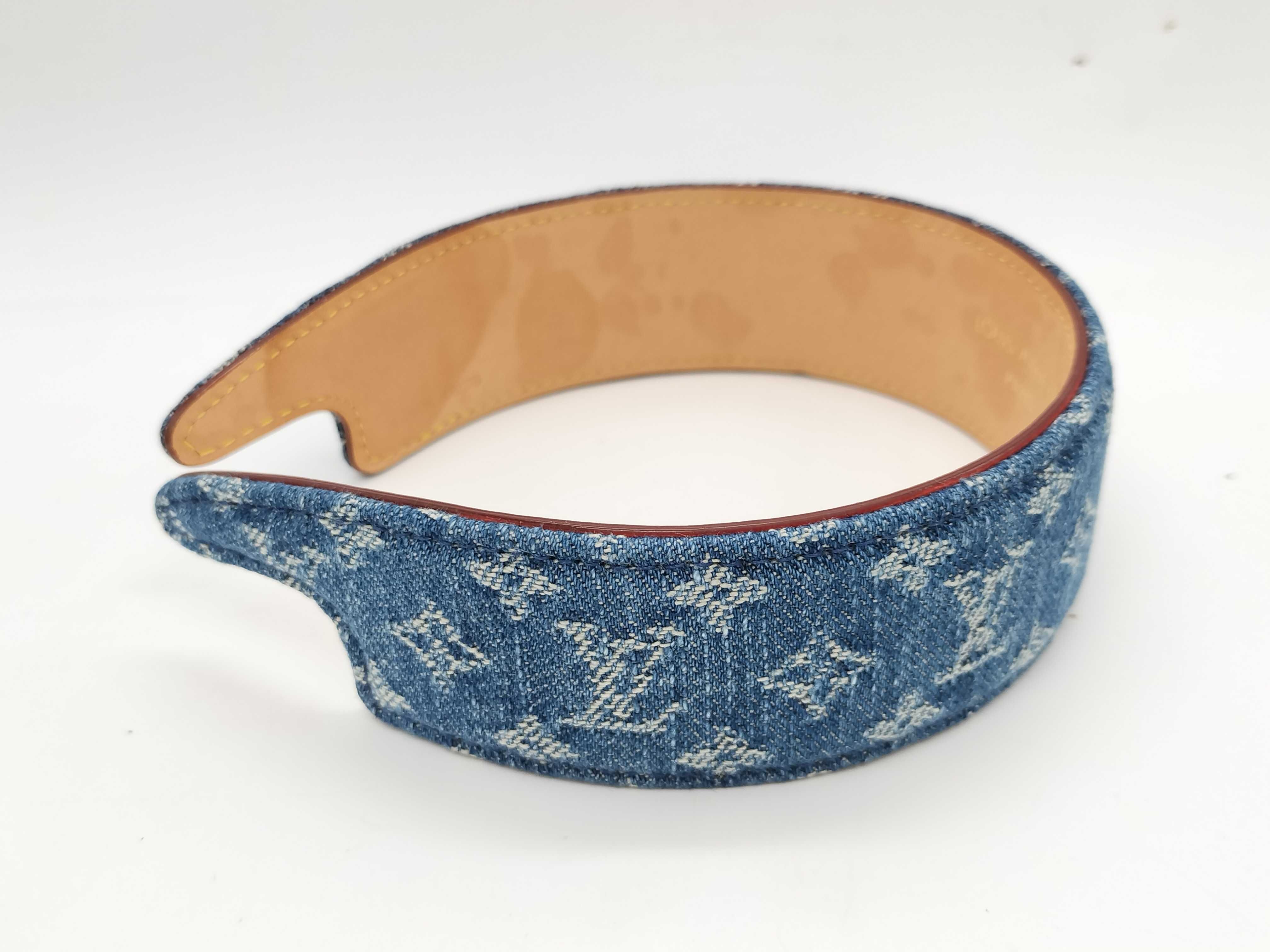 Monogram Denim Outline Headband - Excellent Condition Hair Accessory — view 6