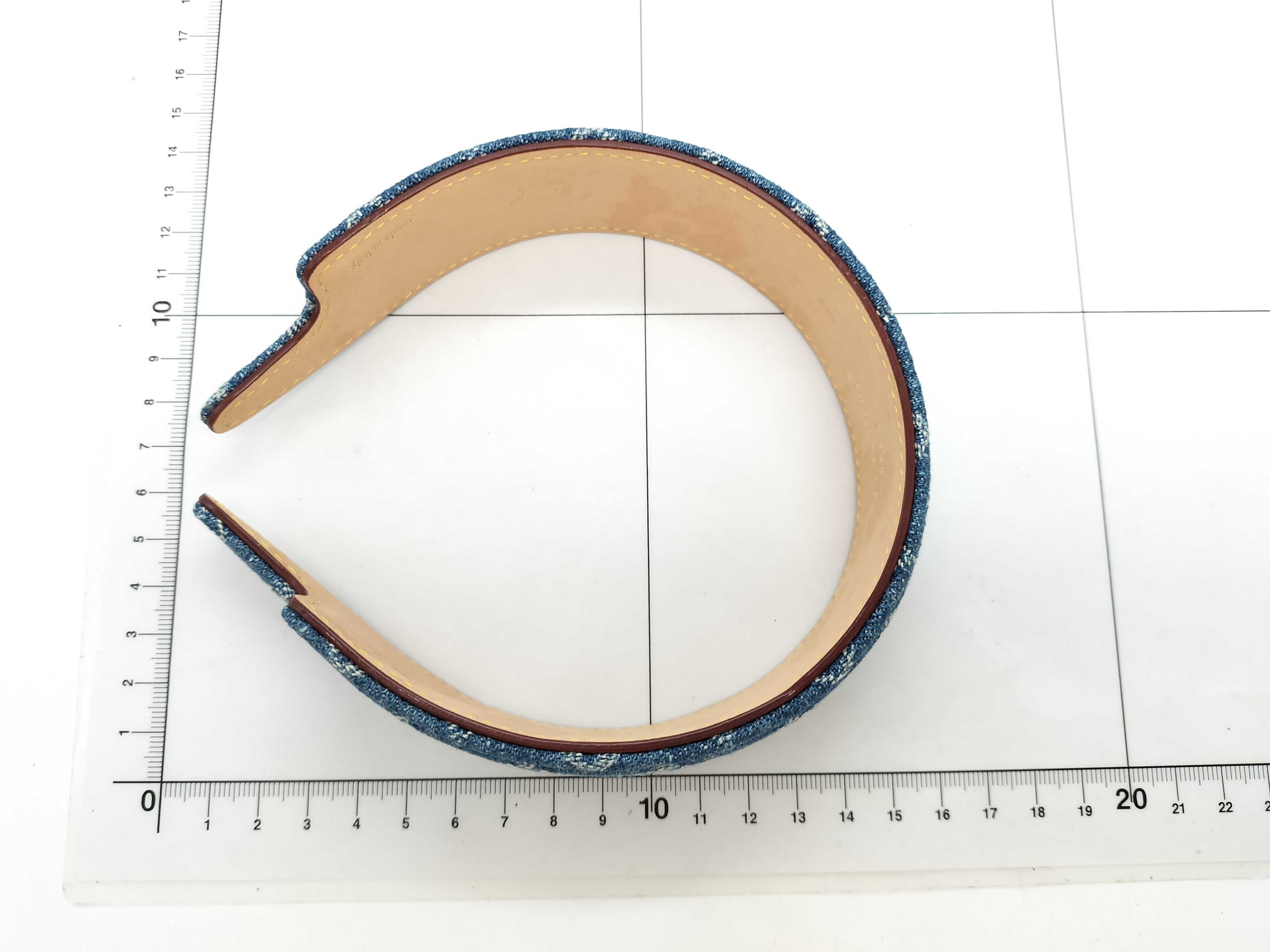 Monogram Denim Outline Headband - Excellent Condition Hair Accessory — view 10
