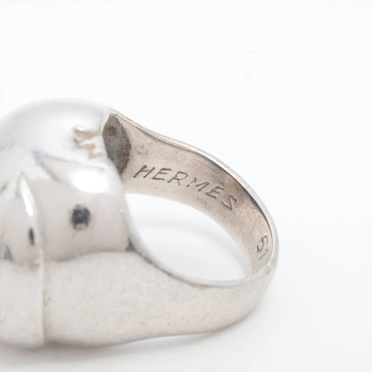 Apple Ring, size 51, 925 sterling silver, 10.7g. Shows signs of wear including dents, — view 3