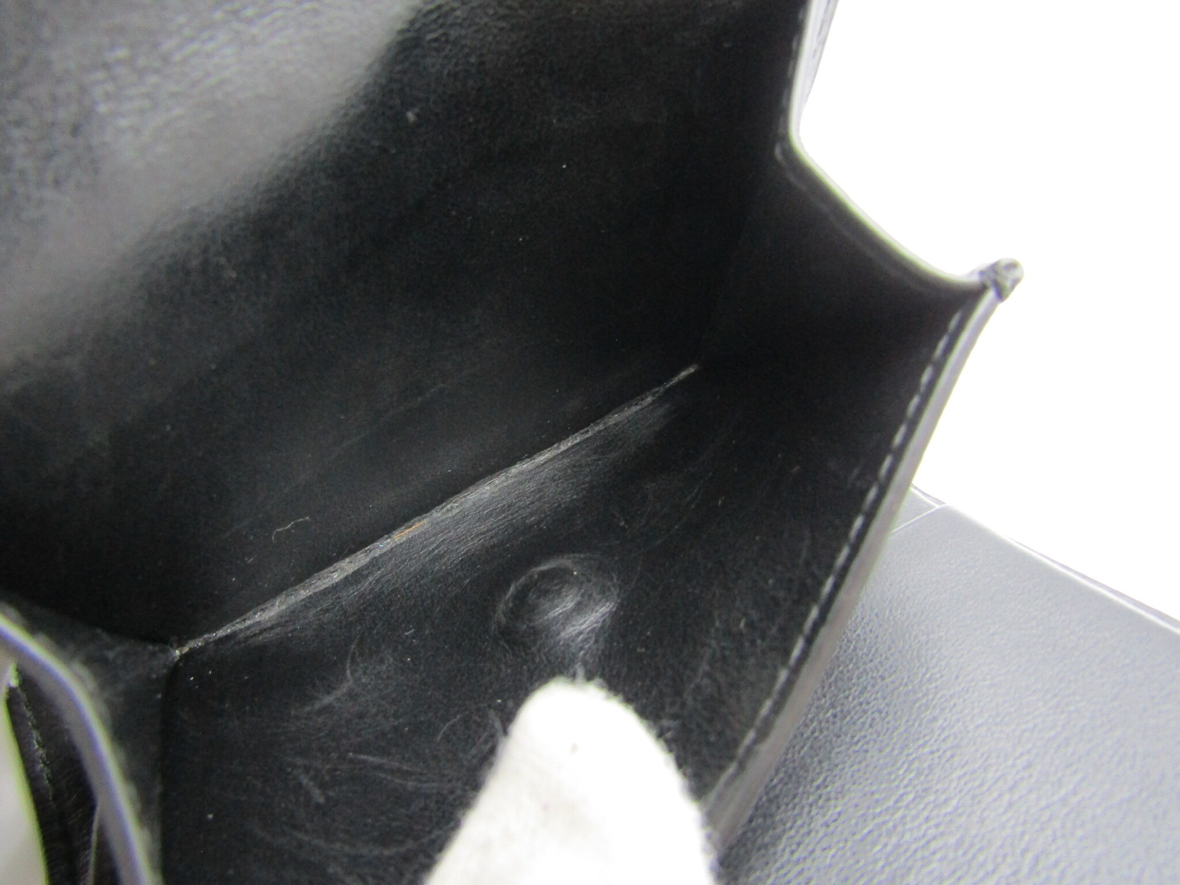 Small Trifold Wallet 10B573BEL.38NO Black with Silver Hardware — view 6
