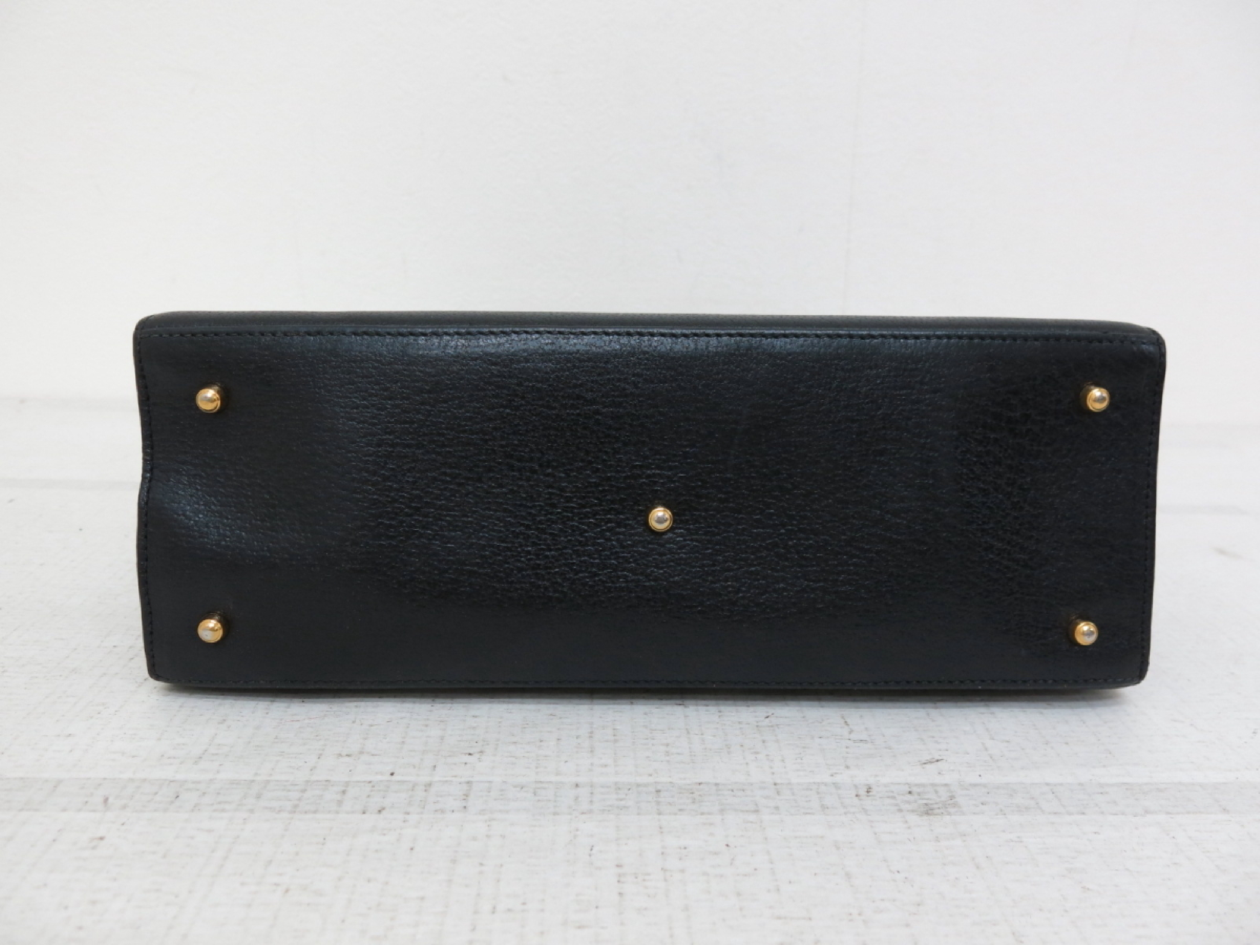 Lady Lock Calf Leather Handbag (Black) — view 4