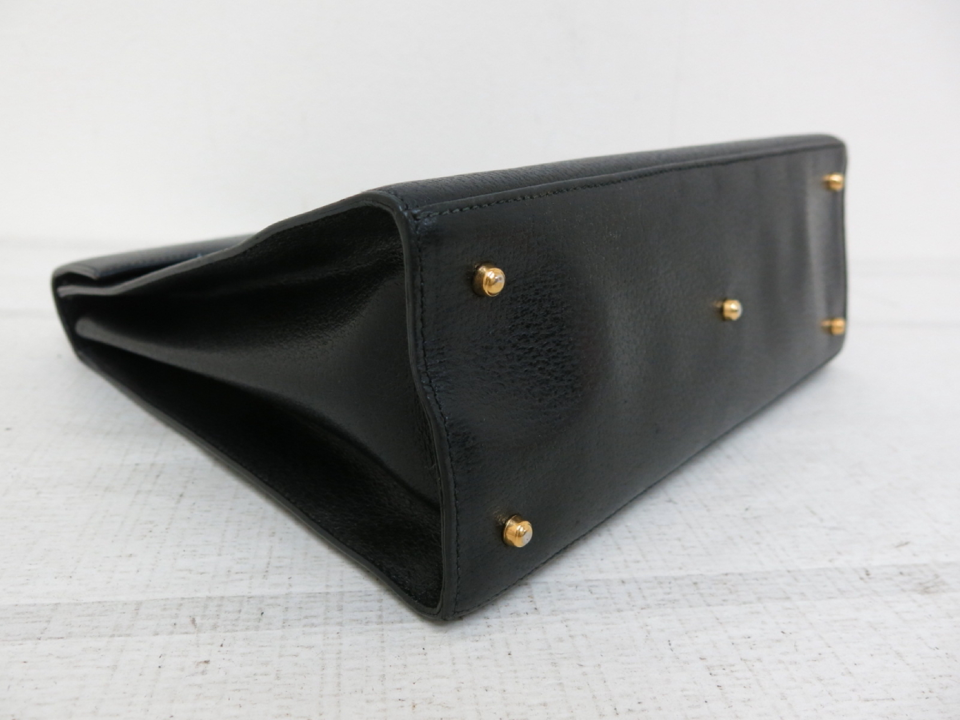 Lady Lock Calf Leather Handbag (Black) — view 6