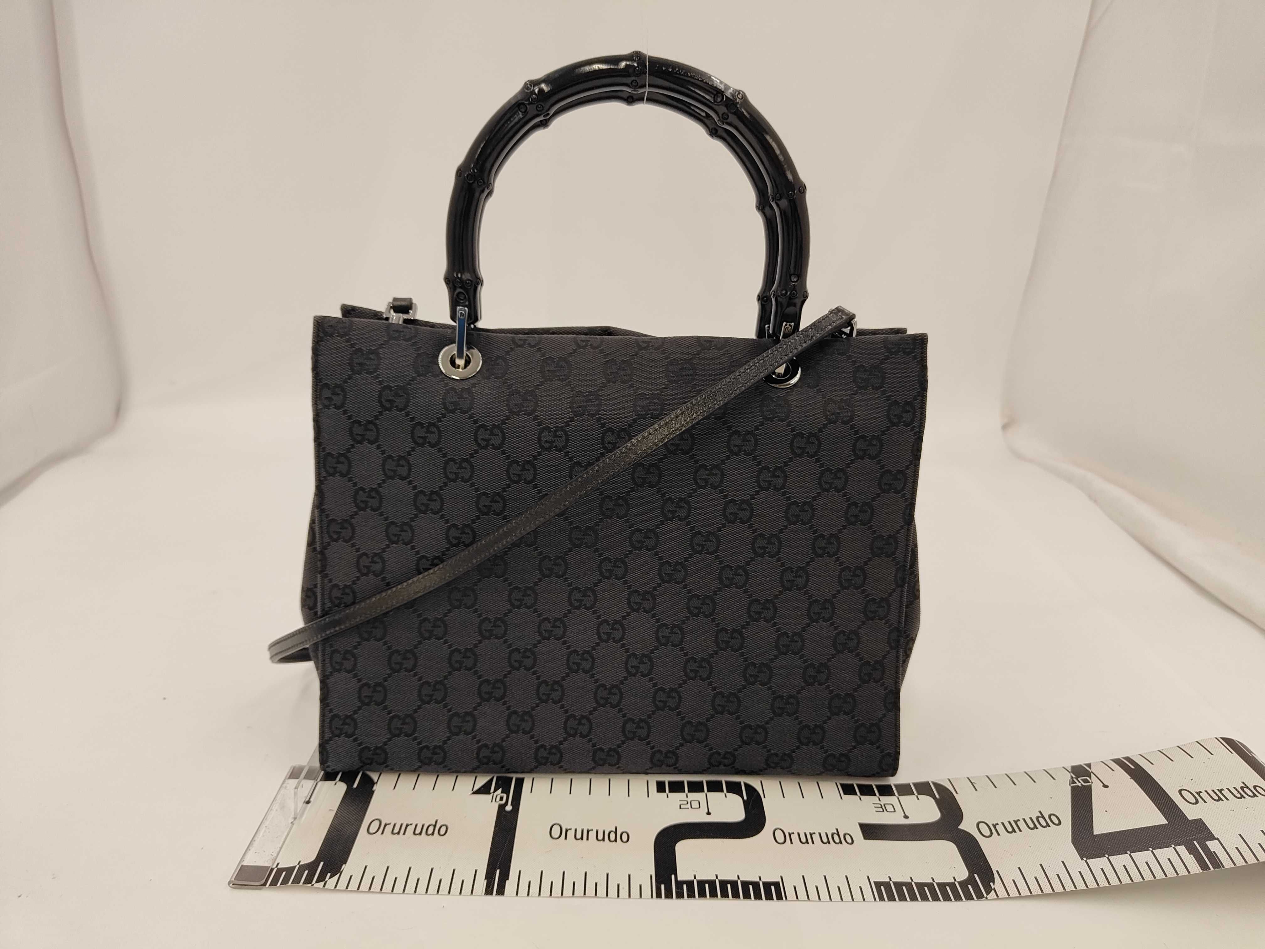 2-way handbag, GG canvas, bamboo. — view 2