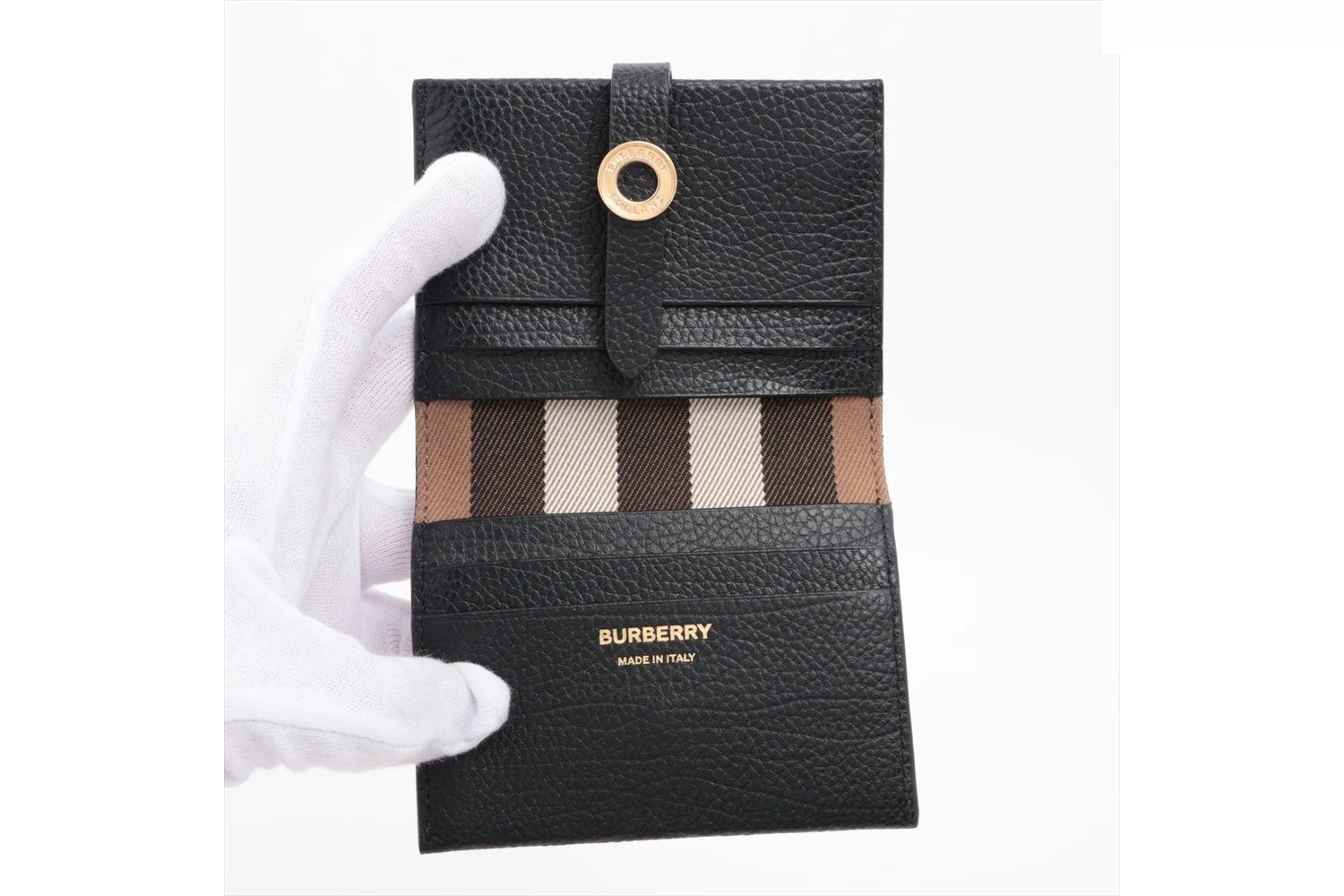 Checkered leather bi-fold wallet — view 3