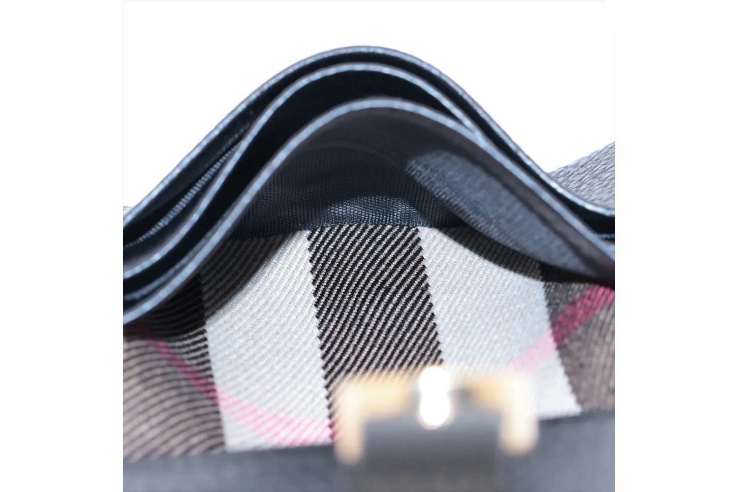 Checkered leather bi-fold wallet — view 5