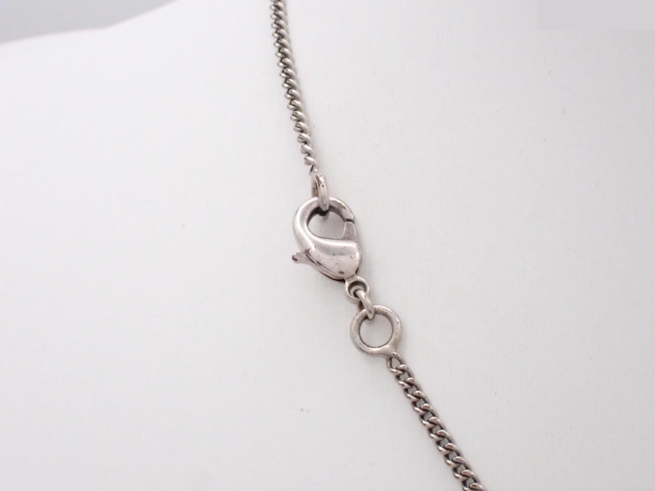 Necklace with Coco Mark design, rhinestones, silver, chain approximately 43cm — view 2