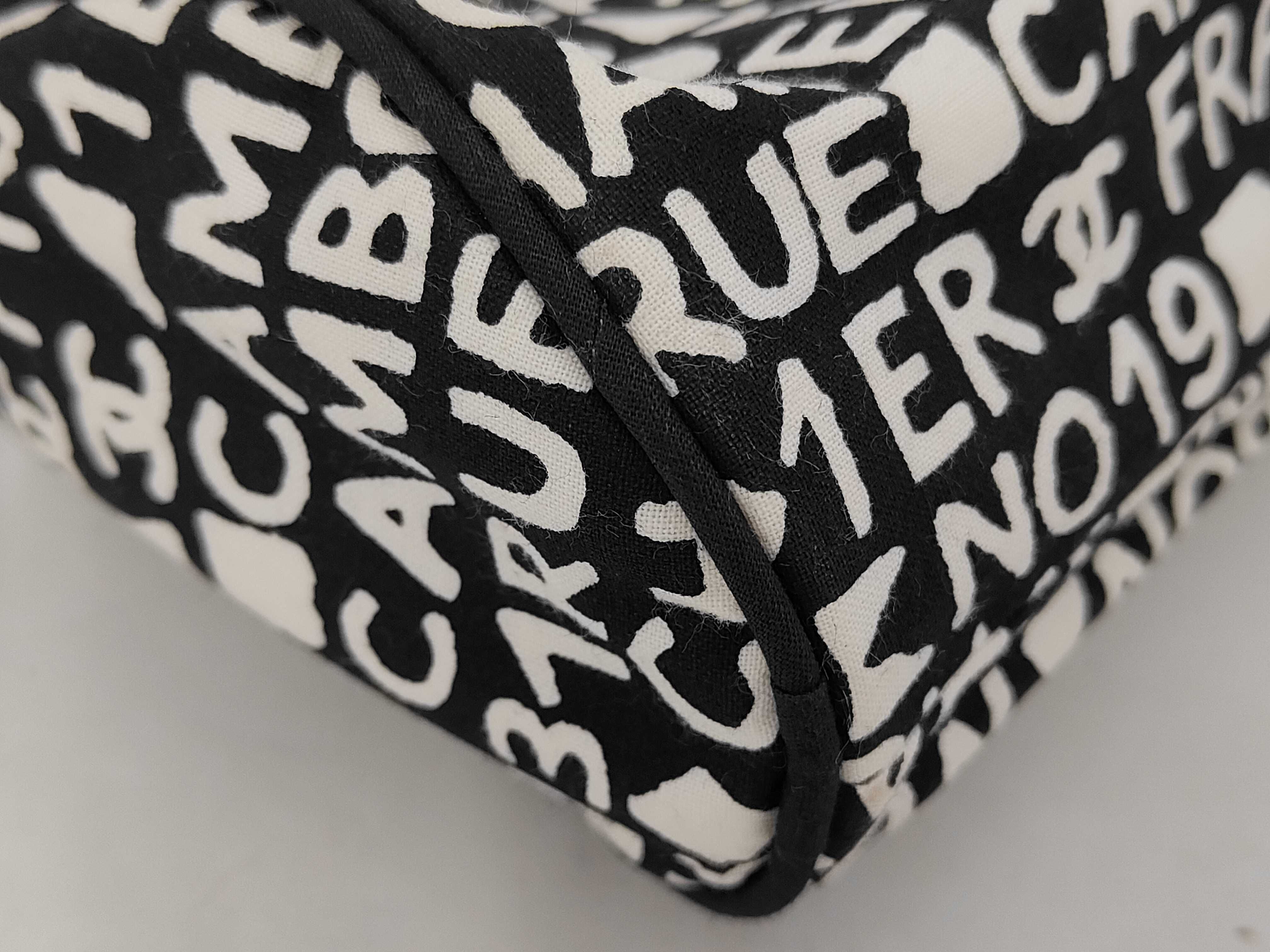 Novelty Cosmetic Pouch, By C Line, Black x White, Other Accessories — view 3