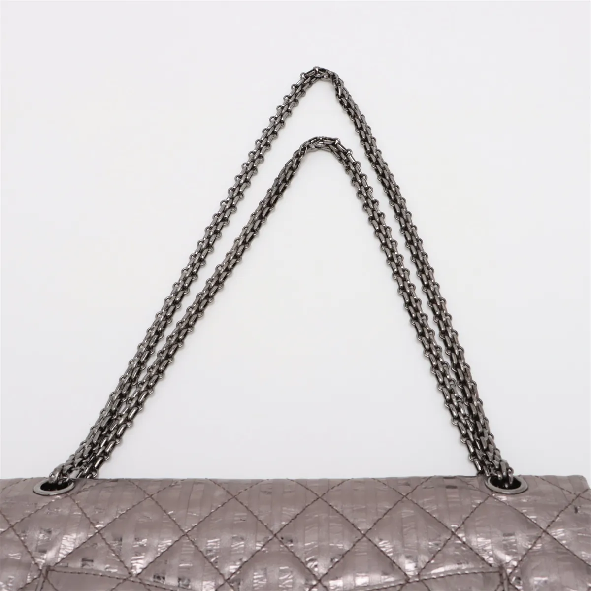 Matelassé 2.55 Maxi Vintage Calf Double Flap Double Chain Bag, Silver, Silver Hardware, 12282875, Serial Number 12-series, A37590 — view 6
