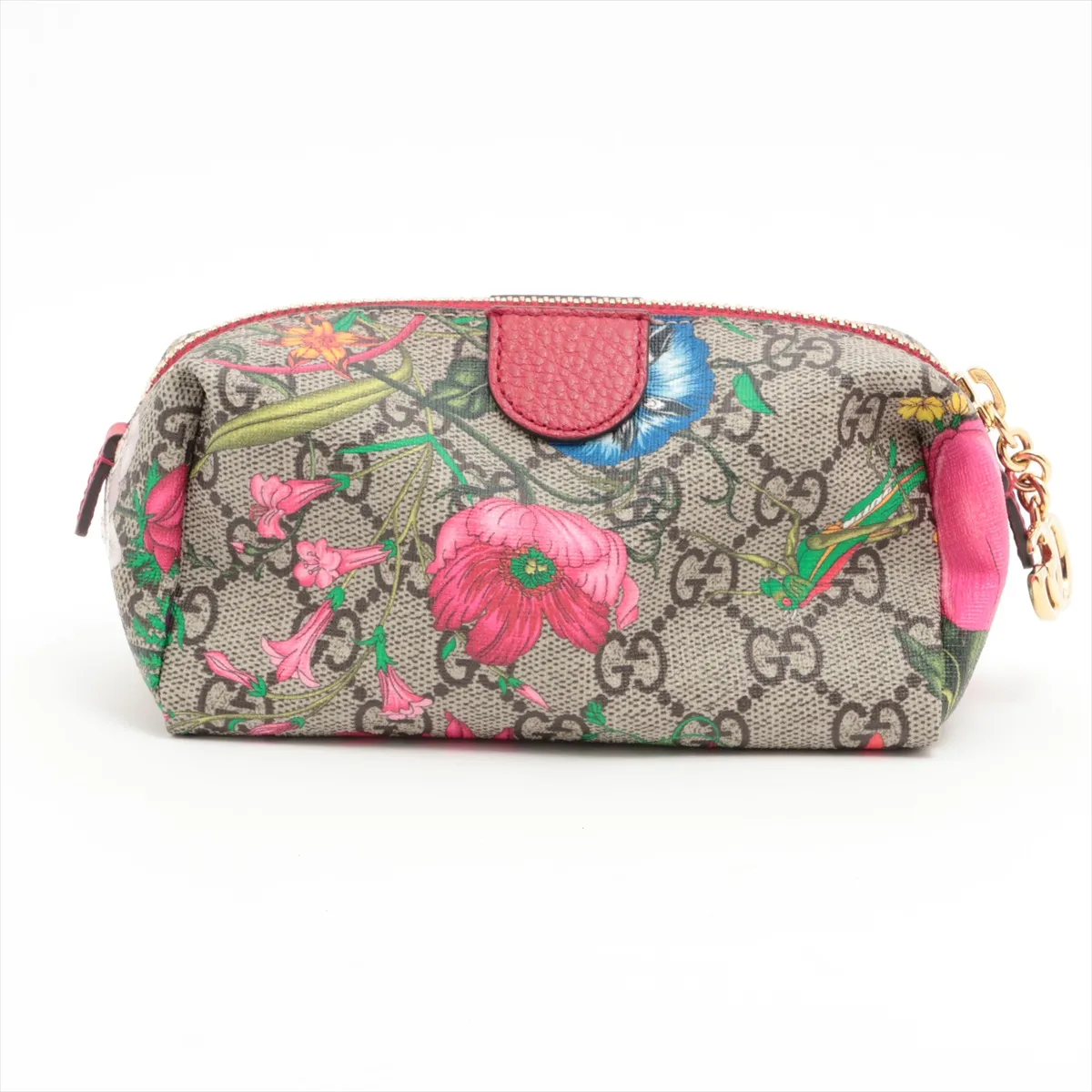 GG Flora 548394 PVC x Leather Pouch, Beige — view 2