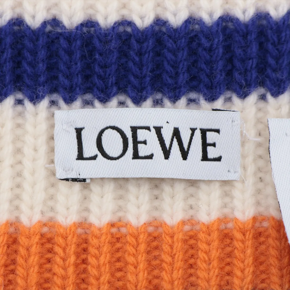 Anagram knit cap, wool, gray x orange, some wear and pilling. — view 5