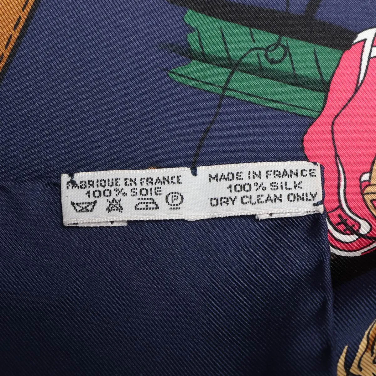 Carre 90 ECURIES Stable Scarf, Silk, Navy, with some wear, snags, and — view 6