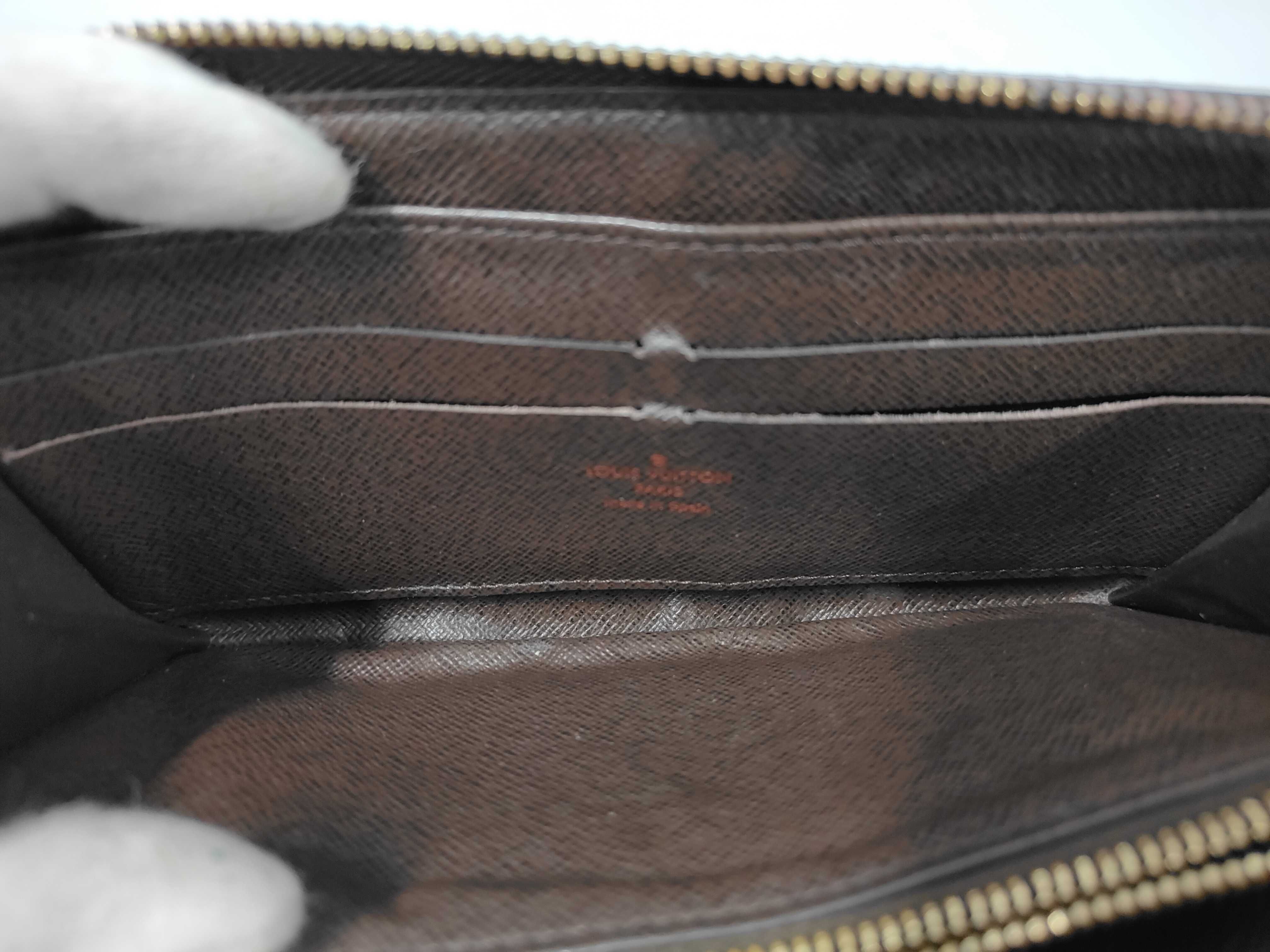 Damier Leather Zippy Wallet Long Wallet — view 7