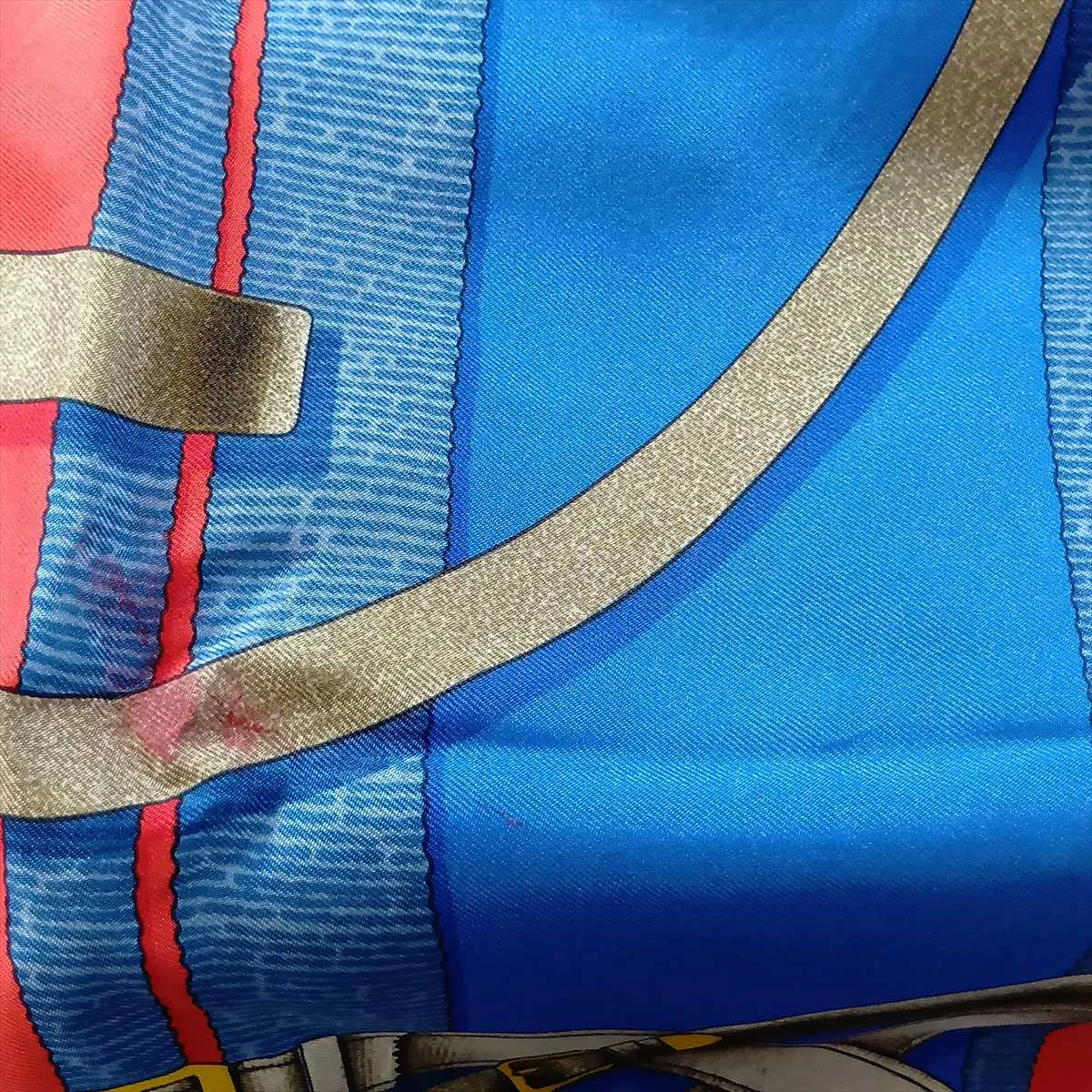 Carre 90 GRAND MANEGE (Grand Taming Technique) Scarf, Silk, Red x Blue. Shows wear, — view 8