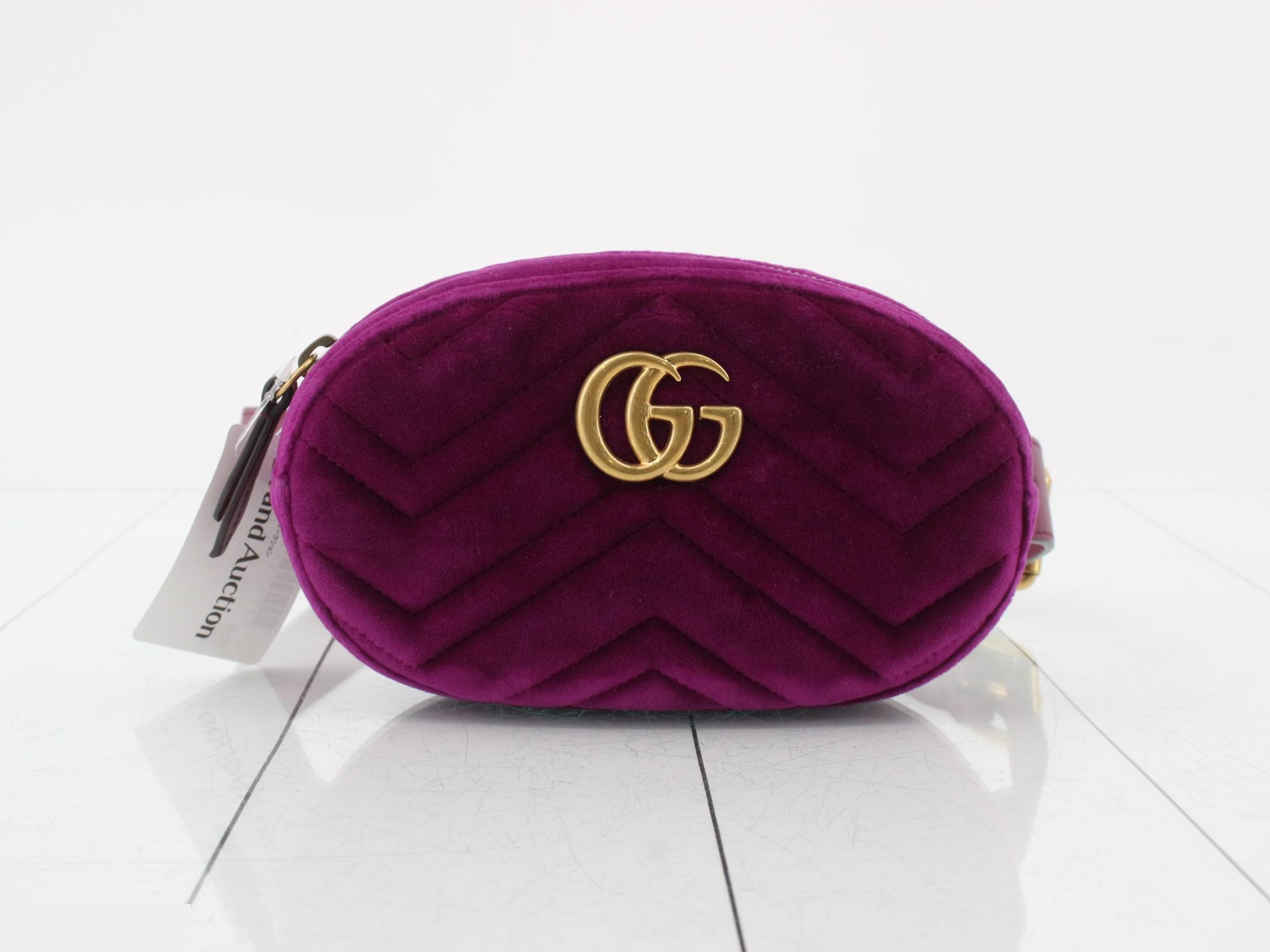 GG Marmont Velvet Bum Bag/Waist Bag, Purple