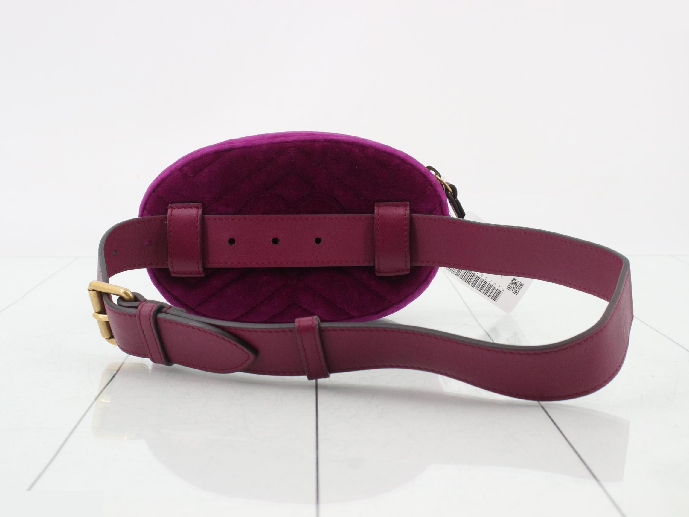 GG Marmont Velvet Bum Bag/Waist Bag, Purple — view 2
