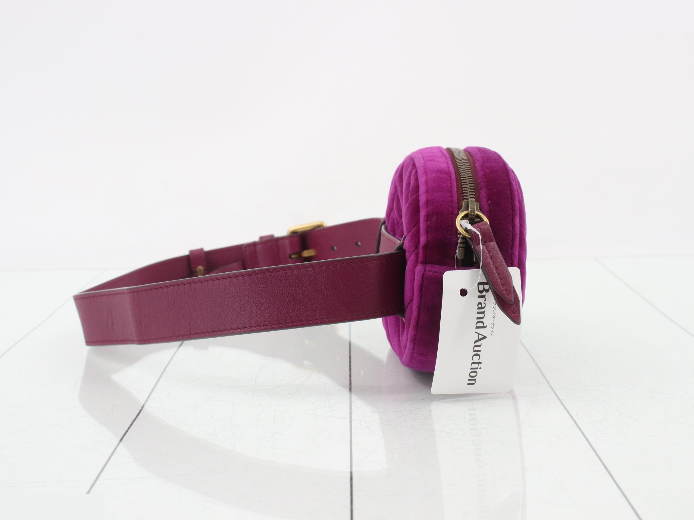GG Marmont Velvet Bum Bag/Waist Bag, Purple — view 4