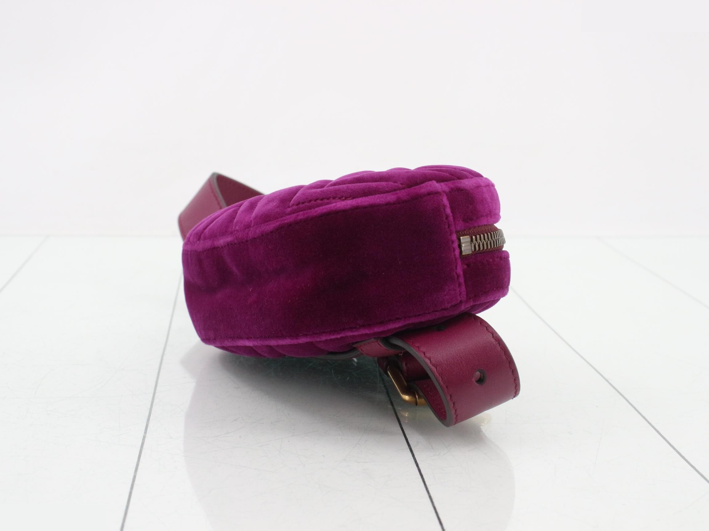 GG Marmont Velvet Bum Bag/Waist Bag, Purple — view 6