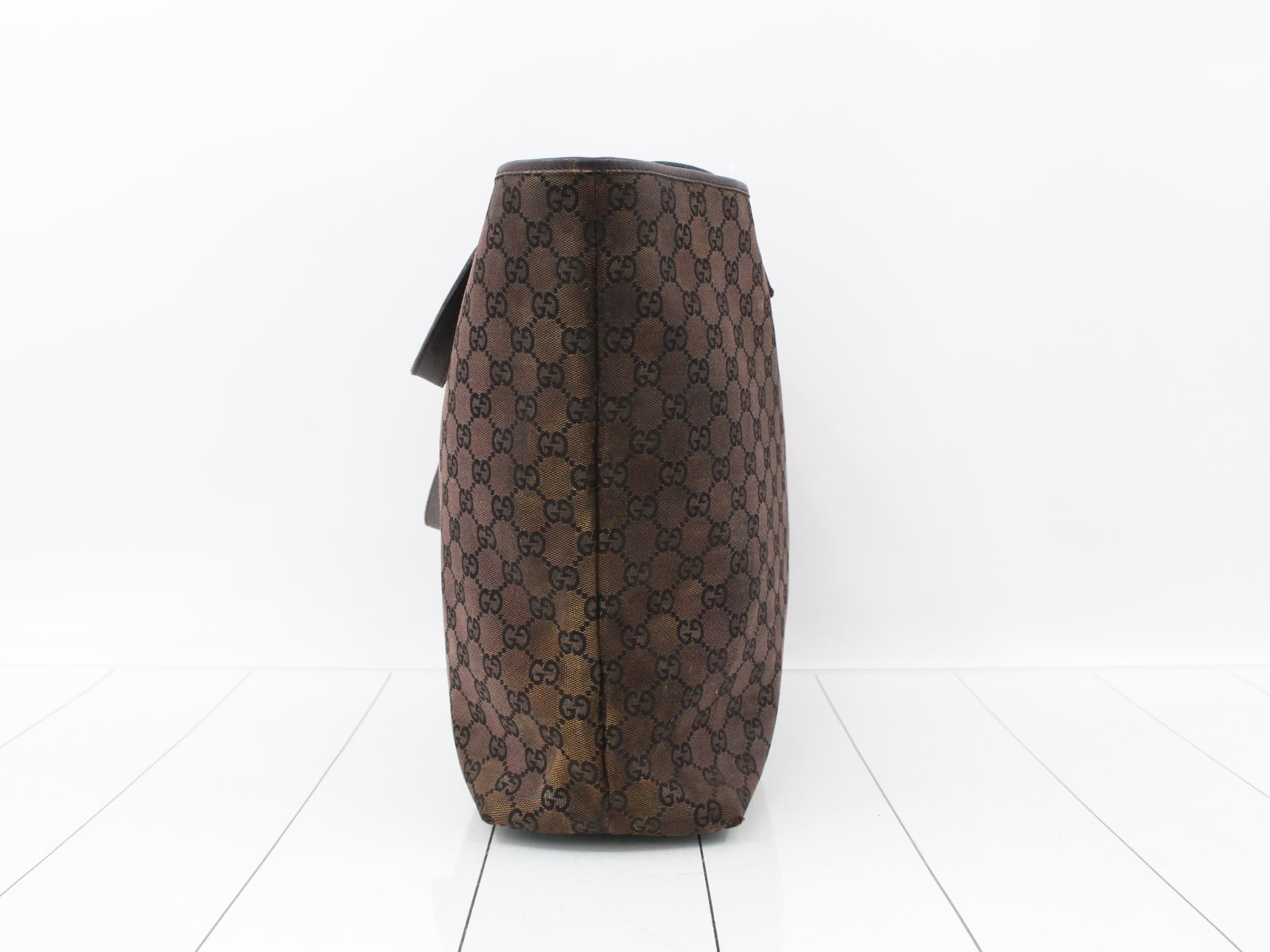 GG Canvas Tote Bag, Brown, 257245, 498879 — view 4