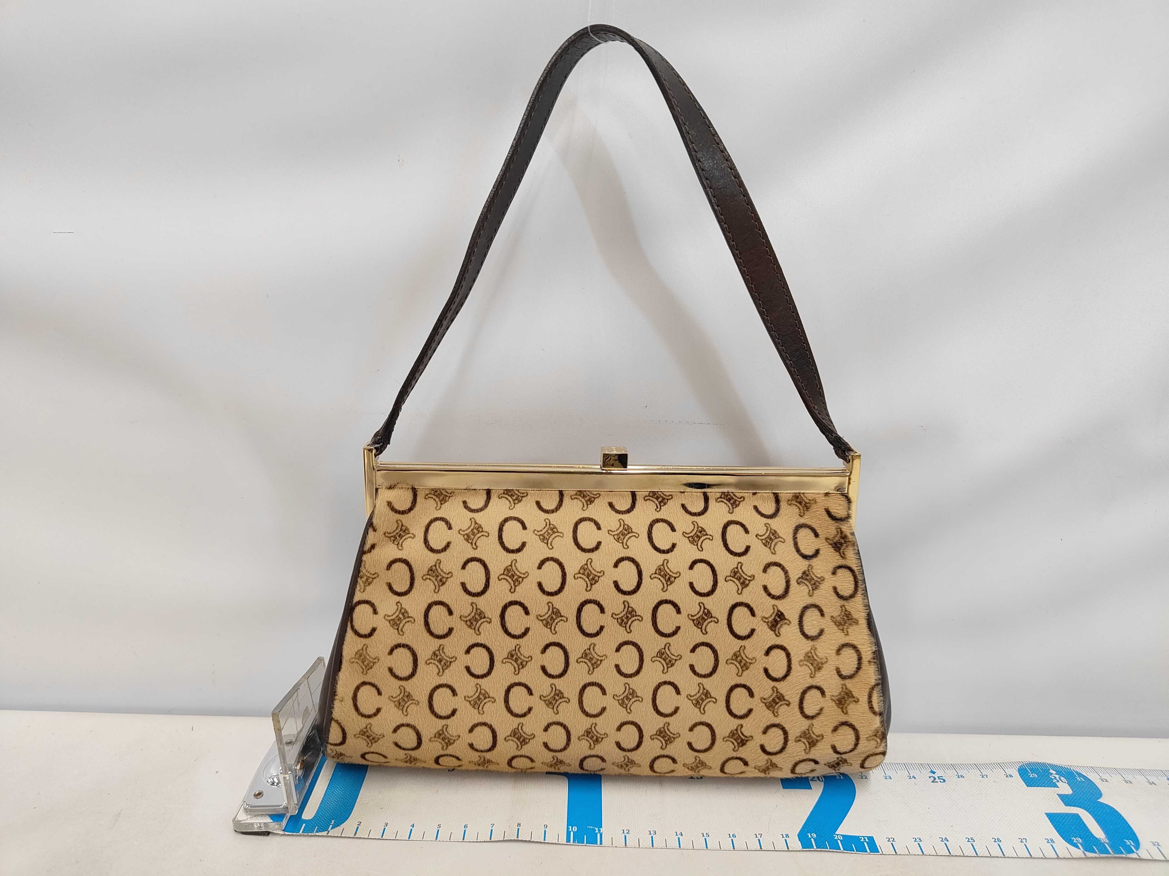 Vintage C Macadam Clasp-closure Calfskin Leather Brown Beige Handbag — view 2