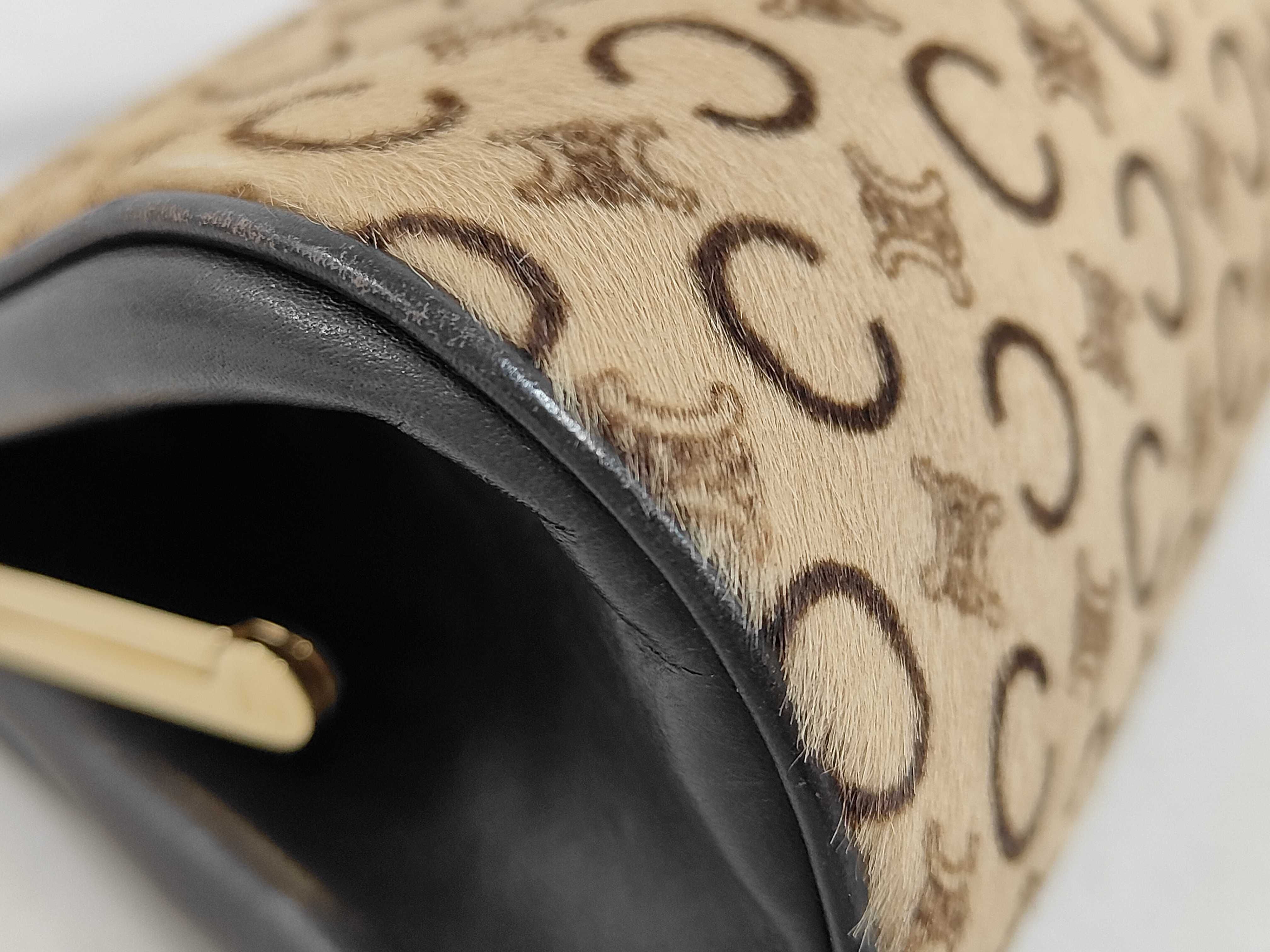 Vintage C Macadam Clasp-closure Calfskin Leather Brown Beige Handbag — view 3