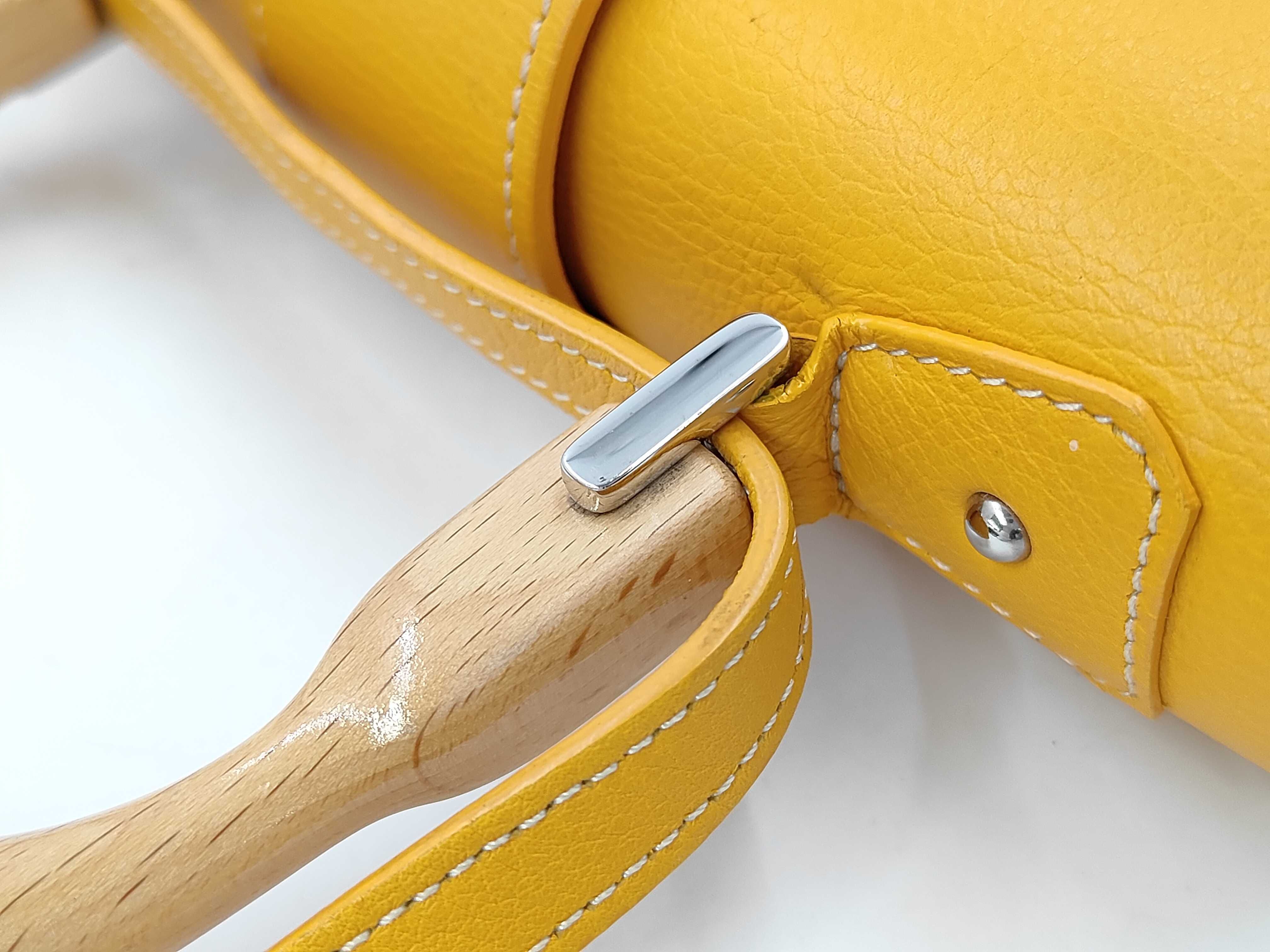 Saigon Herringbone 2-way Shoulder Bag, Yellow Handbag — view 5