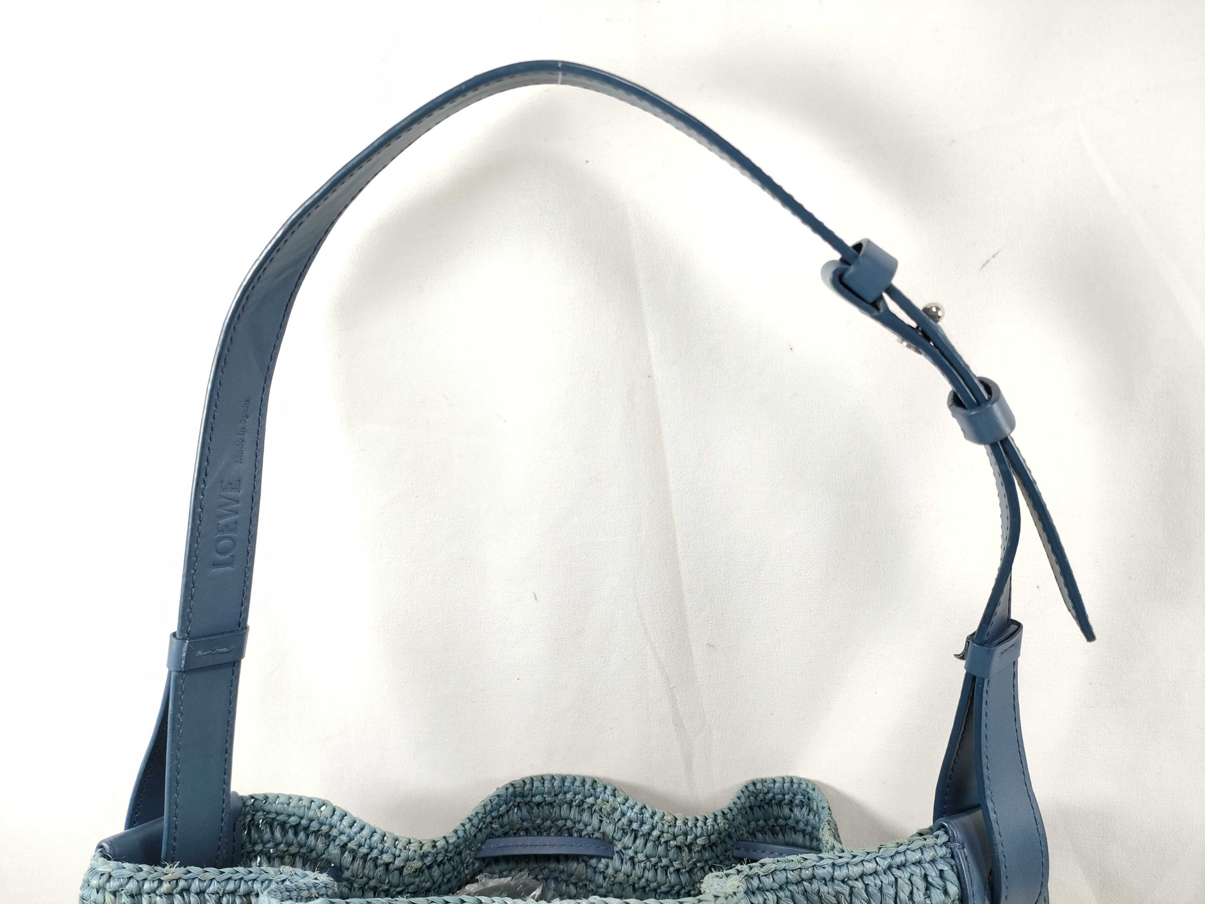 Balloon Frill Raffia x Leather Shoulder Bag — view 4