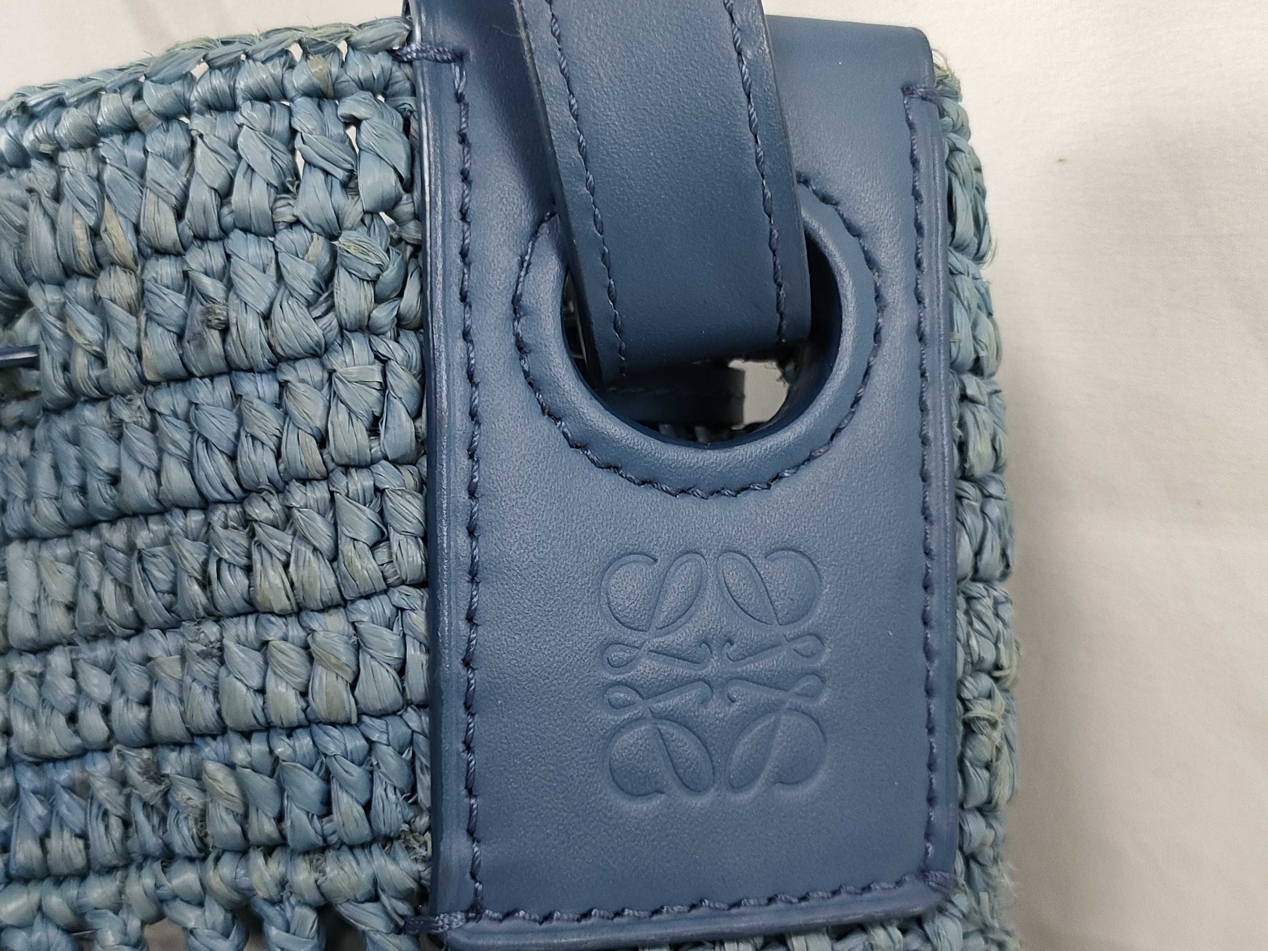 Balloon Frill Raffia x Leather Shoulder Bag — view 6