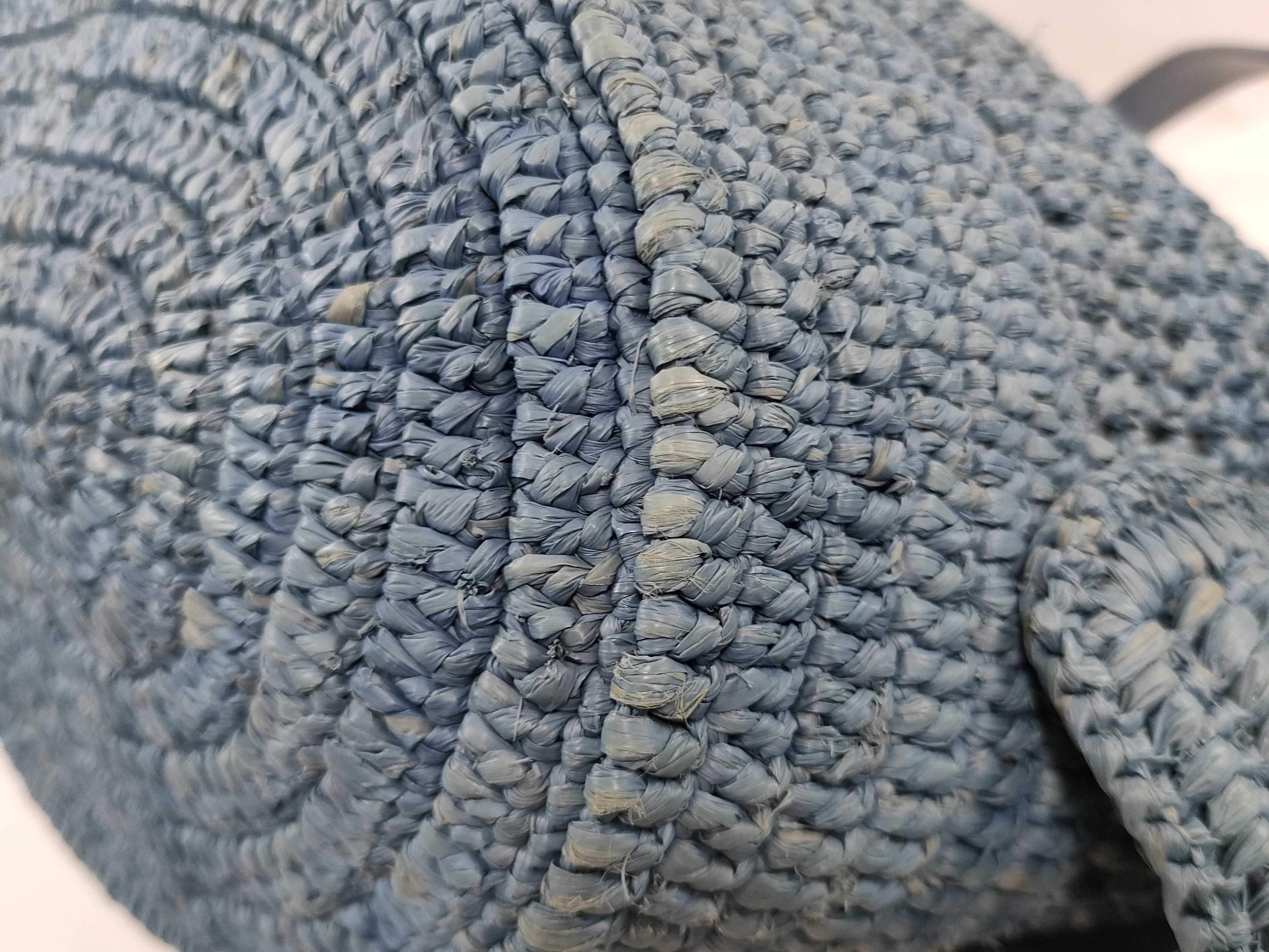 Balloon Frill Raffia x Leather Shoulder Bag — view 8