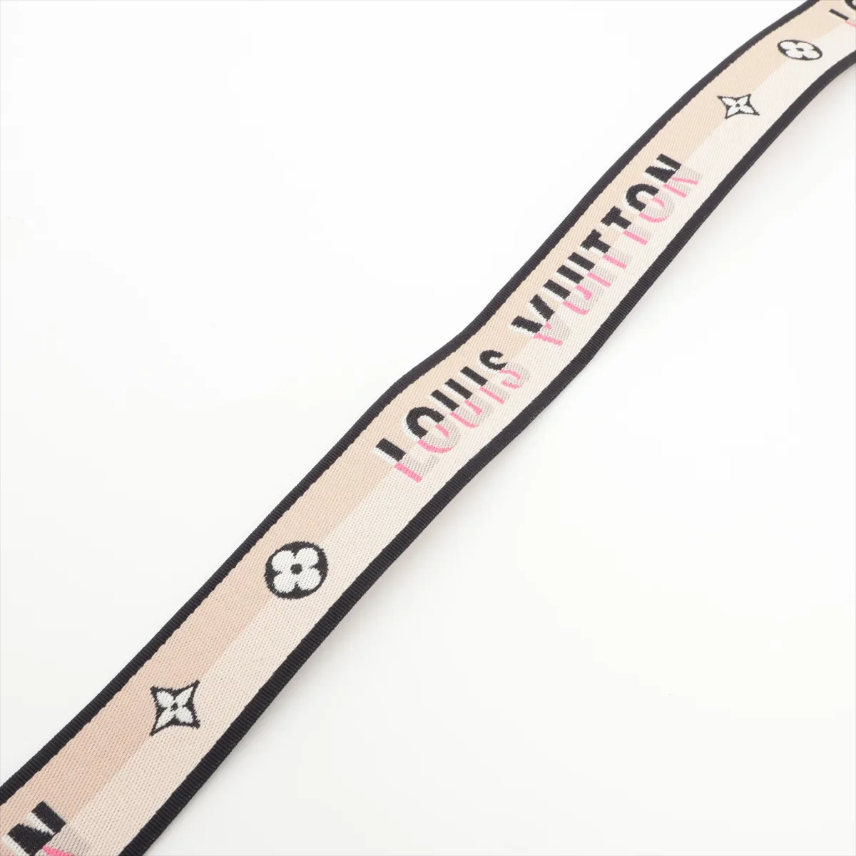 M59217 Alma BB Belt Strap, Canvas x Leather, Beige x Pink. Shows signs of wear, — view 3