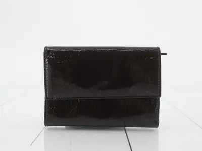 patent leather bi-fold wallet