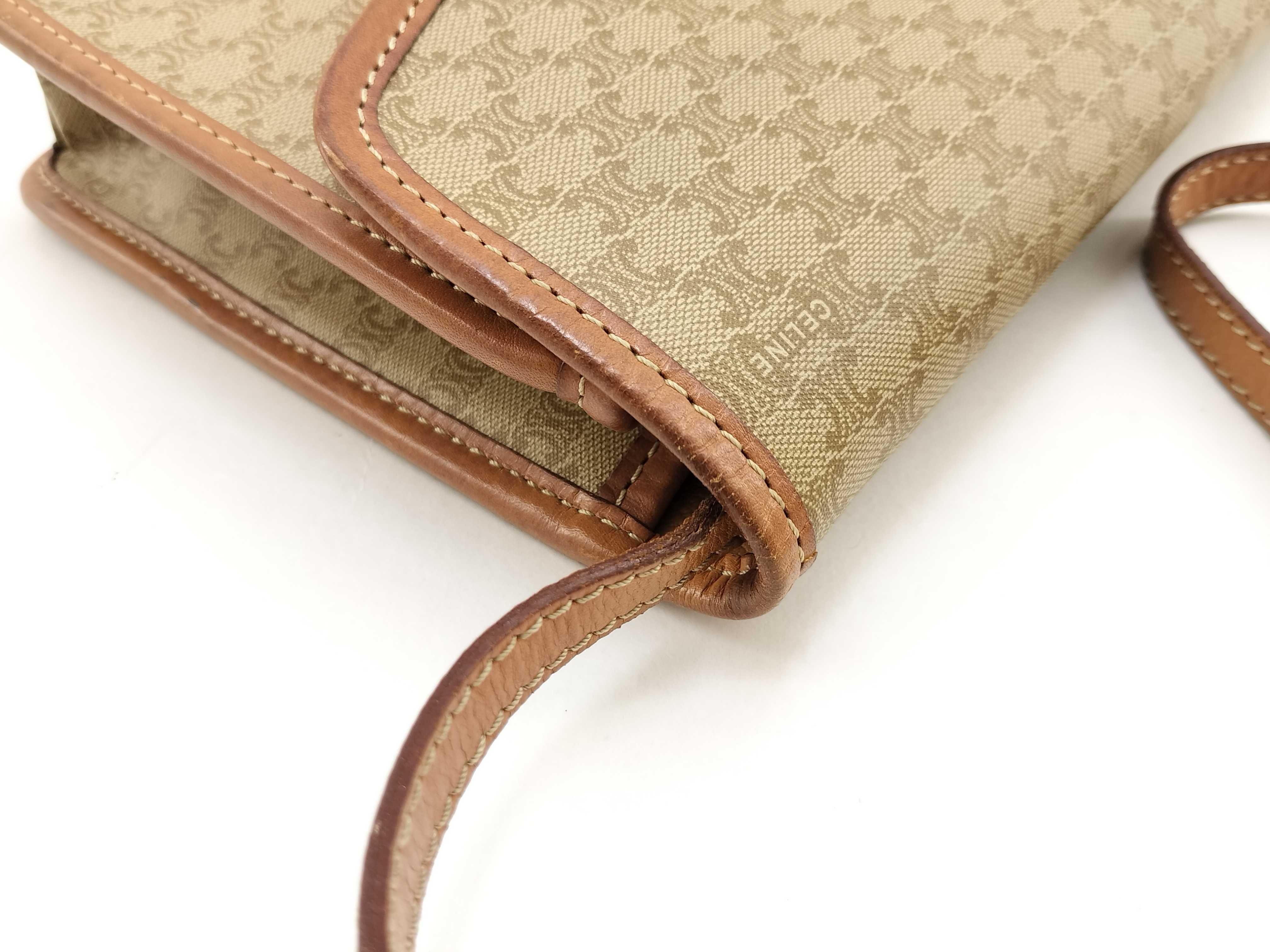 PVC Macadam pattern shoulder bag, beige clutch bag — view 6