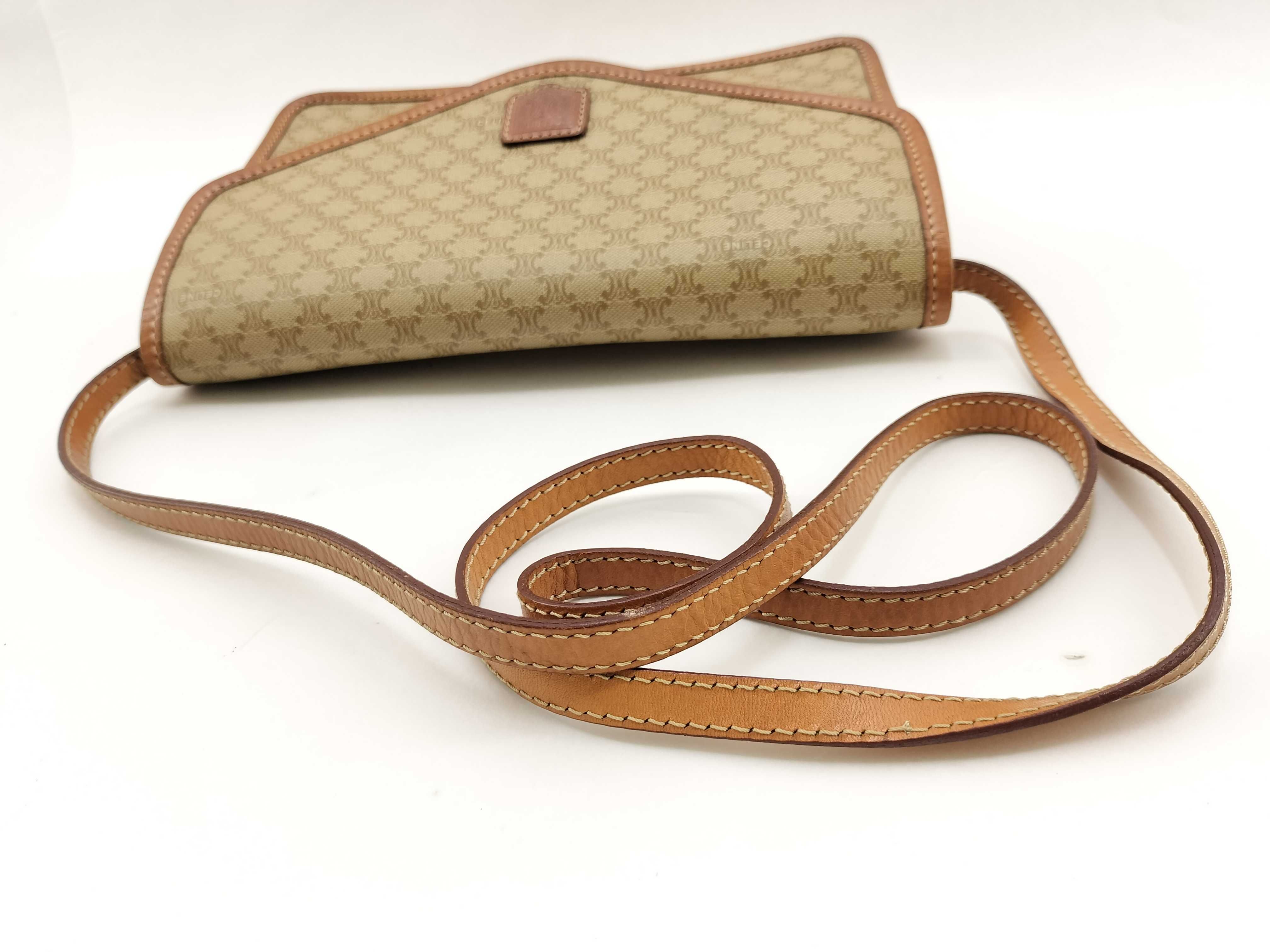 PVC Macadam pattern shoulder bag, beige clutch bag — view 7