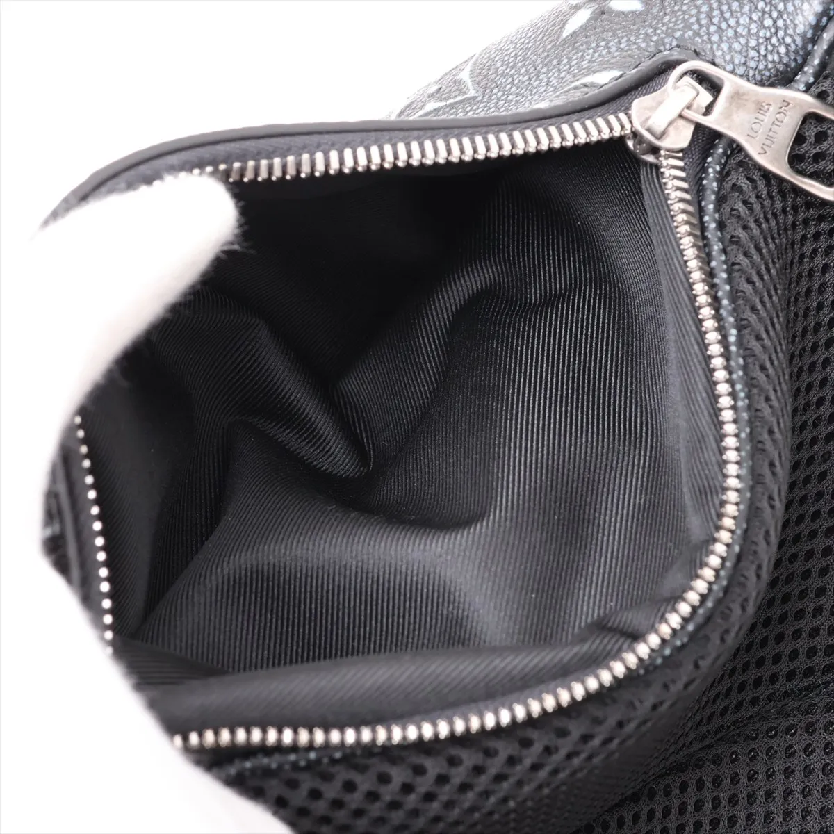 Monogram Debossed Roll-Top Backpack M21359 Black (RFID detected) — view 10
